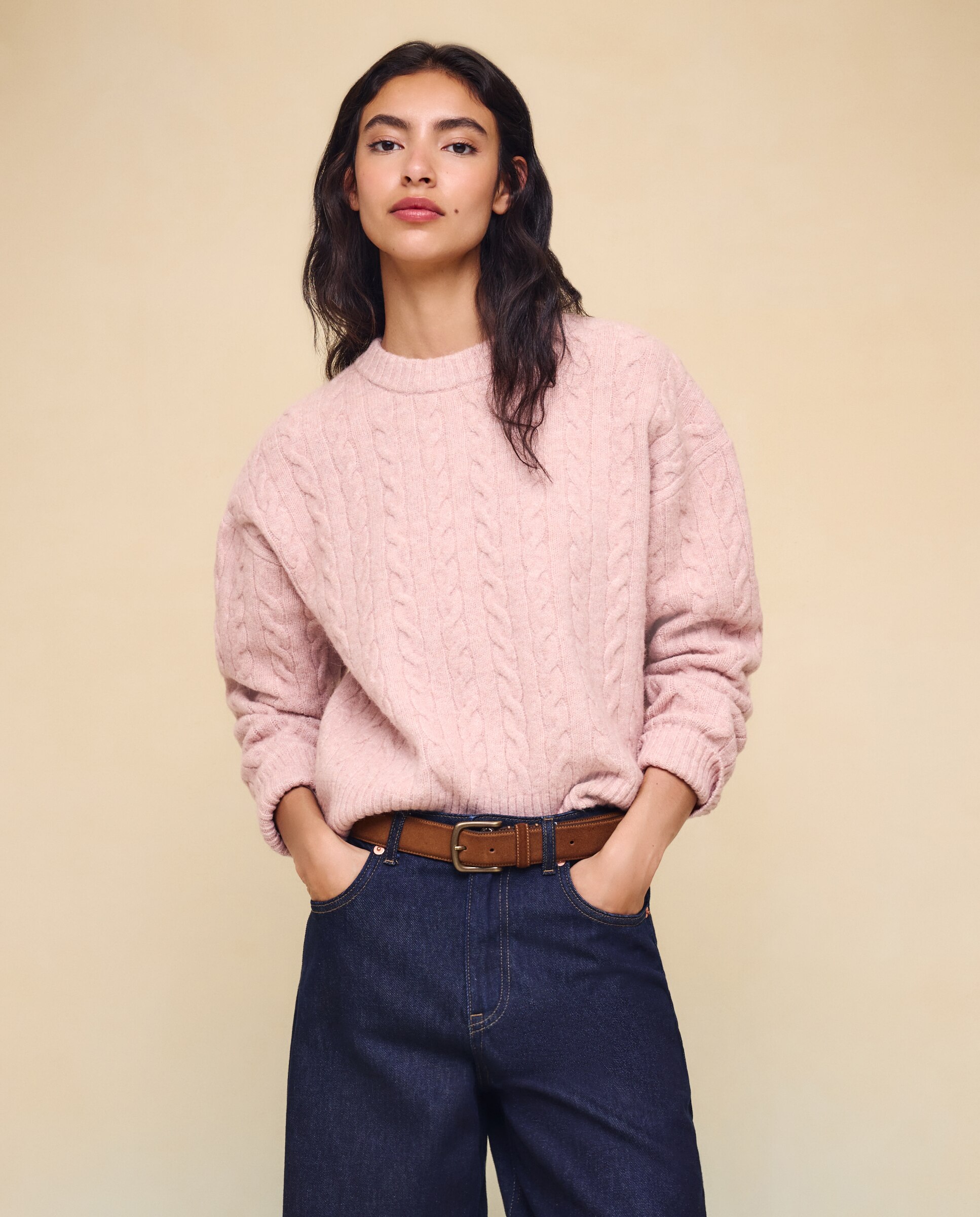 Imagen 3 de Jersey cuello caja soft con estructura de ochos de mujer. - Easy Wear - 220 Rosa palo 220 Rosa palo