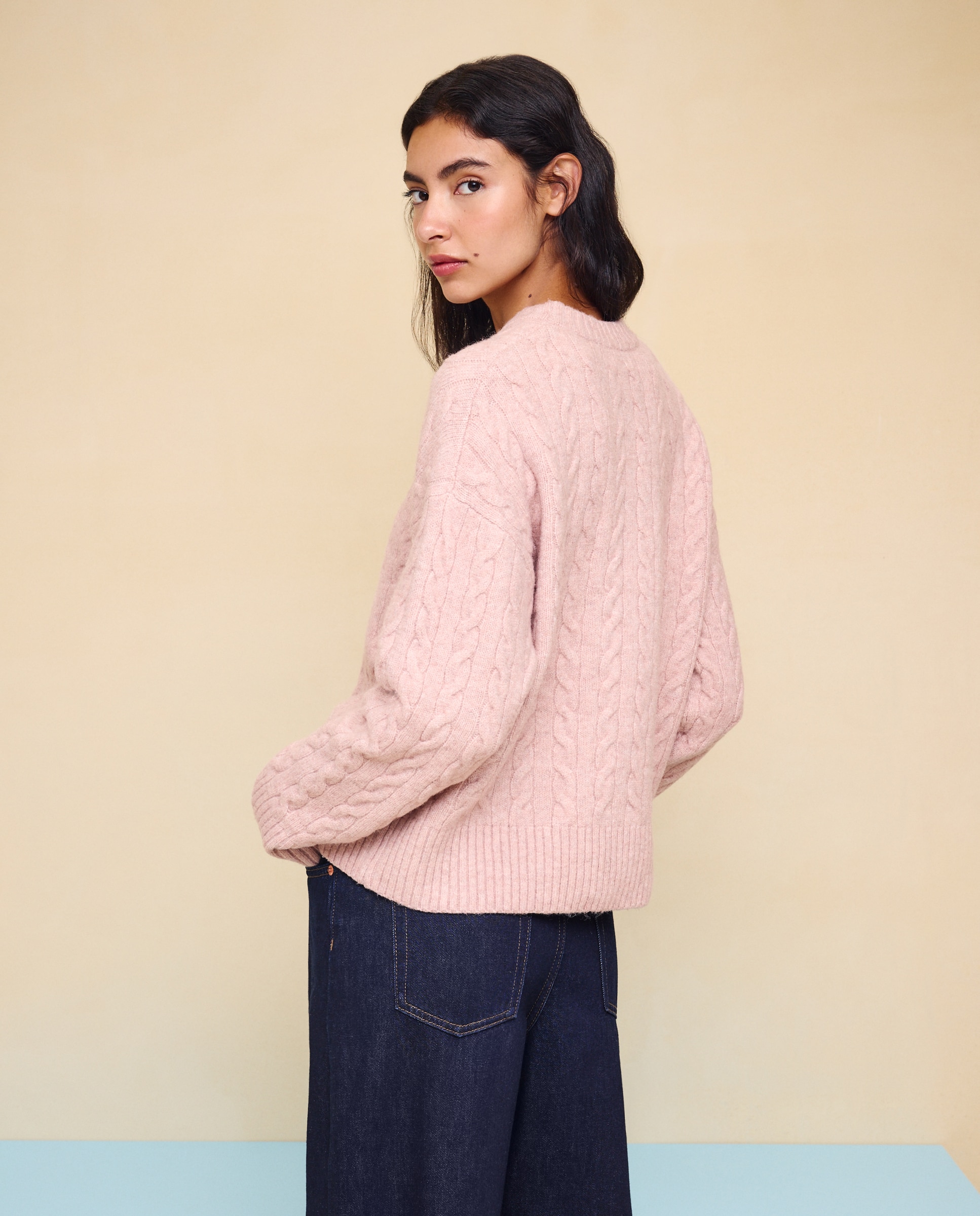 Imagen 4 de Jersey cuello caja soft con estructura de ochos de mujer. - Easy Wear - 220 Rosa palo 220 Rosa palo