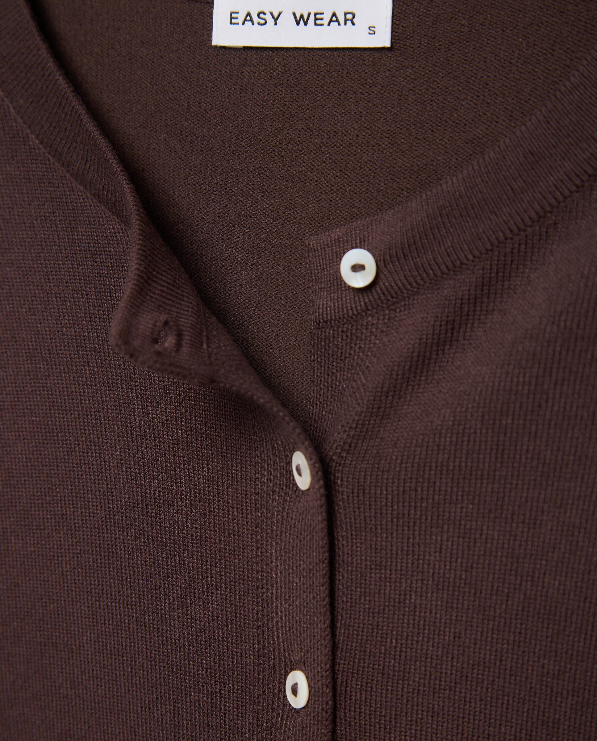 Chaqueta de punto de mujer cuello redondo - Easy Wear - Marrón Marrón-5
