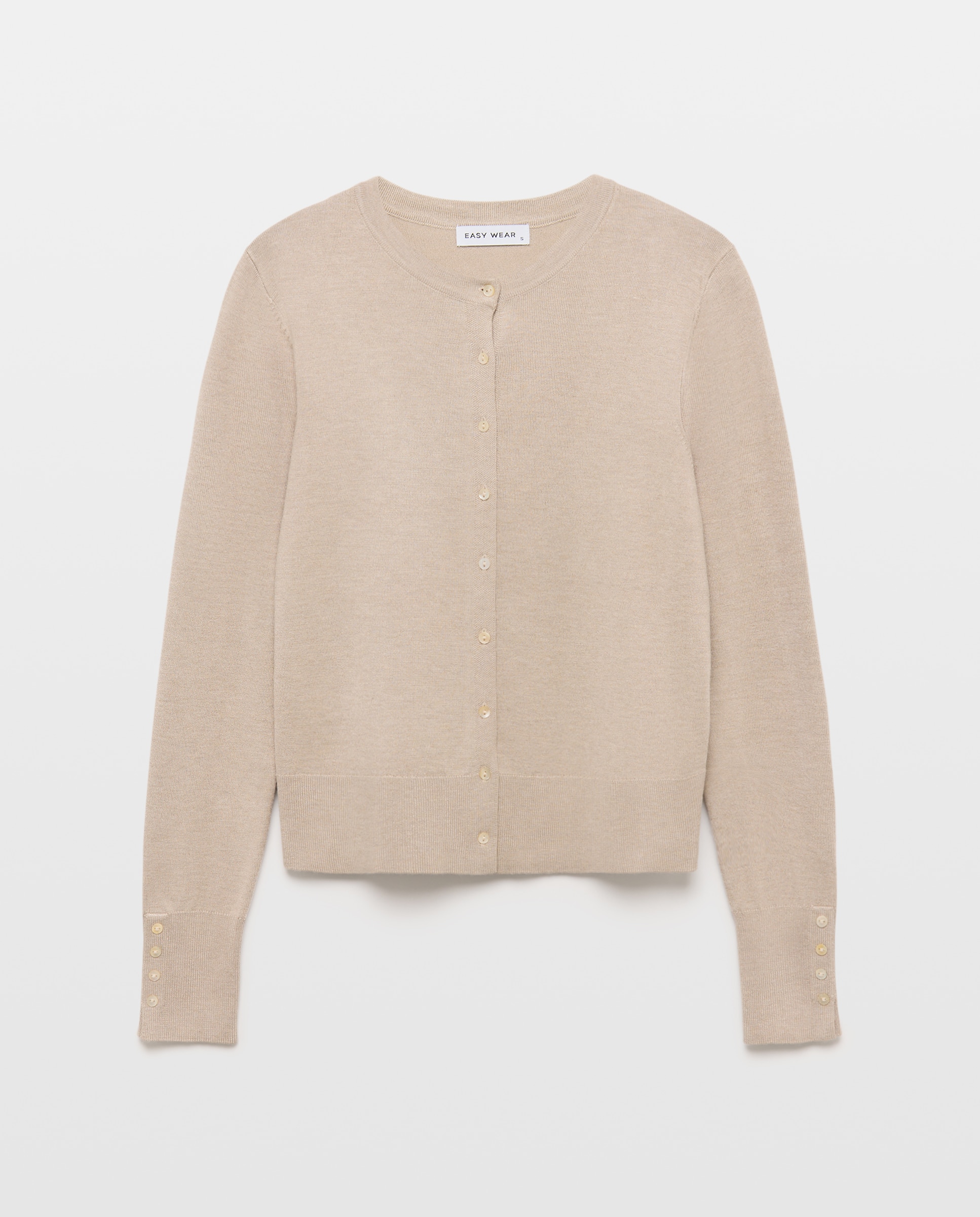 Chaqueta de punto de mujer cuello redondo - Easy Wear - 850 Piedra 850 Piedra-4