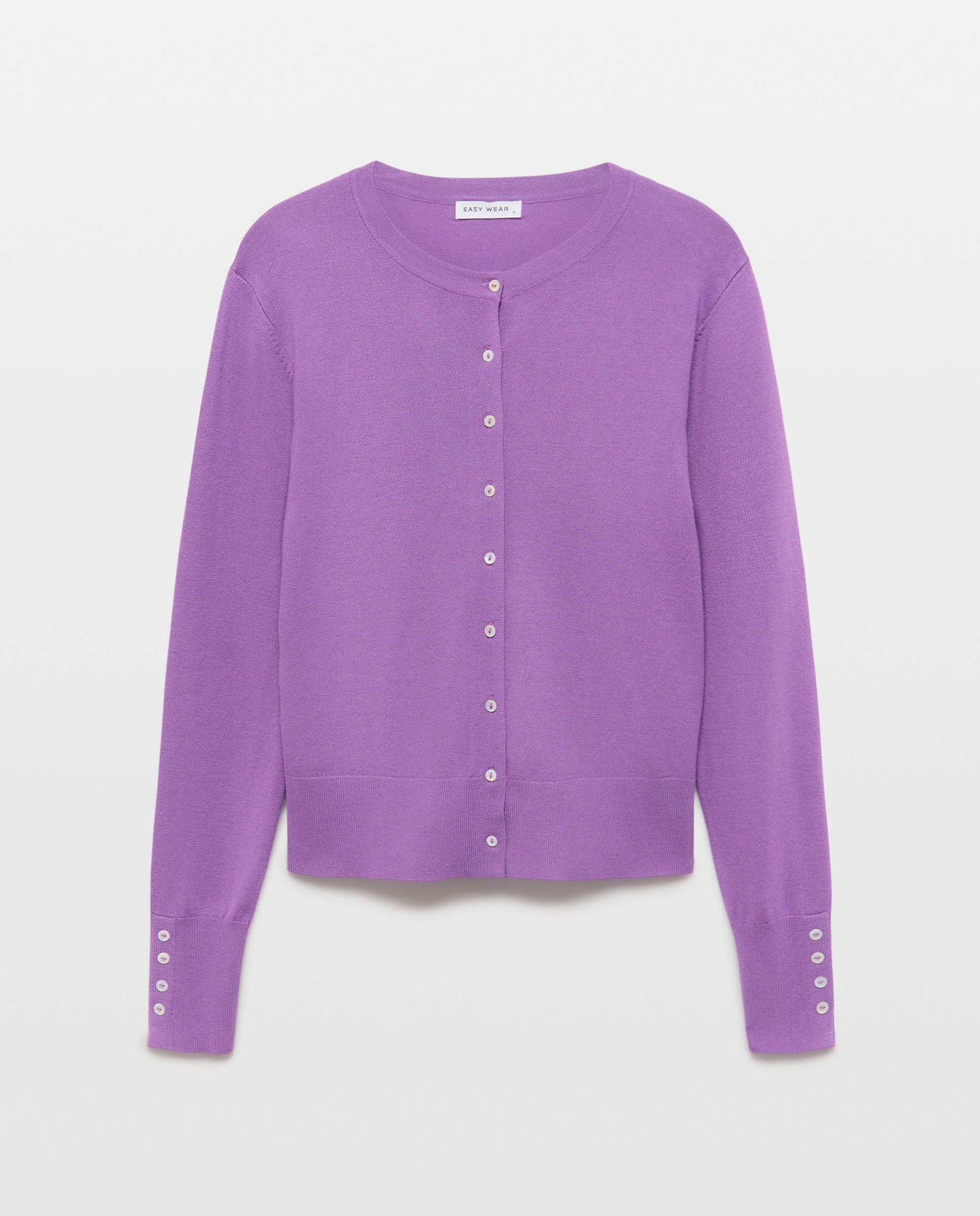 Chaqueta de punto de mujer cuello redondo - Easy Wear - Purpura Purpura-4