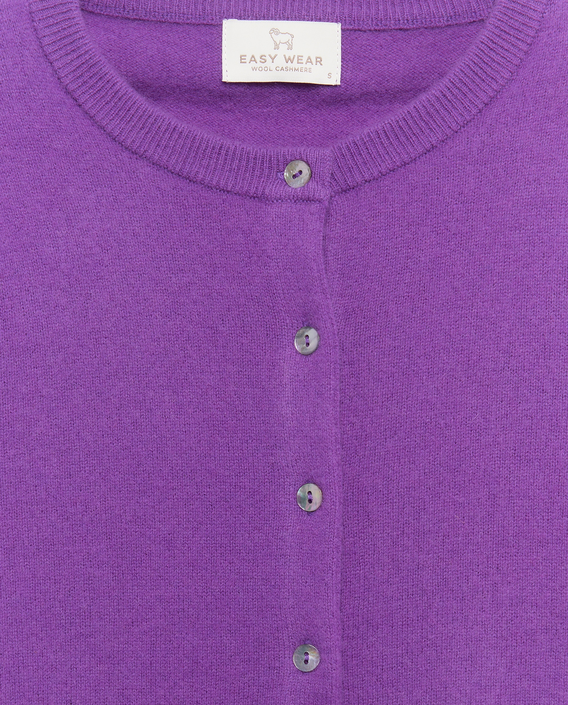 Chaqueta cuello redondo en lana con cashmere de mujer. - Easy Wear - Purpura Purpura-2