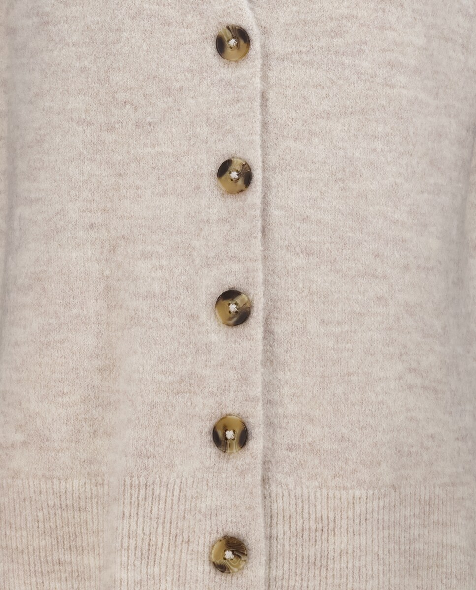 Colete de Malha Grossa Lisa Bege-6