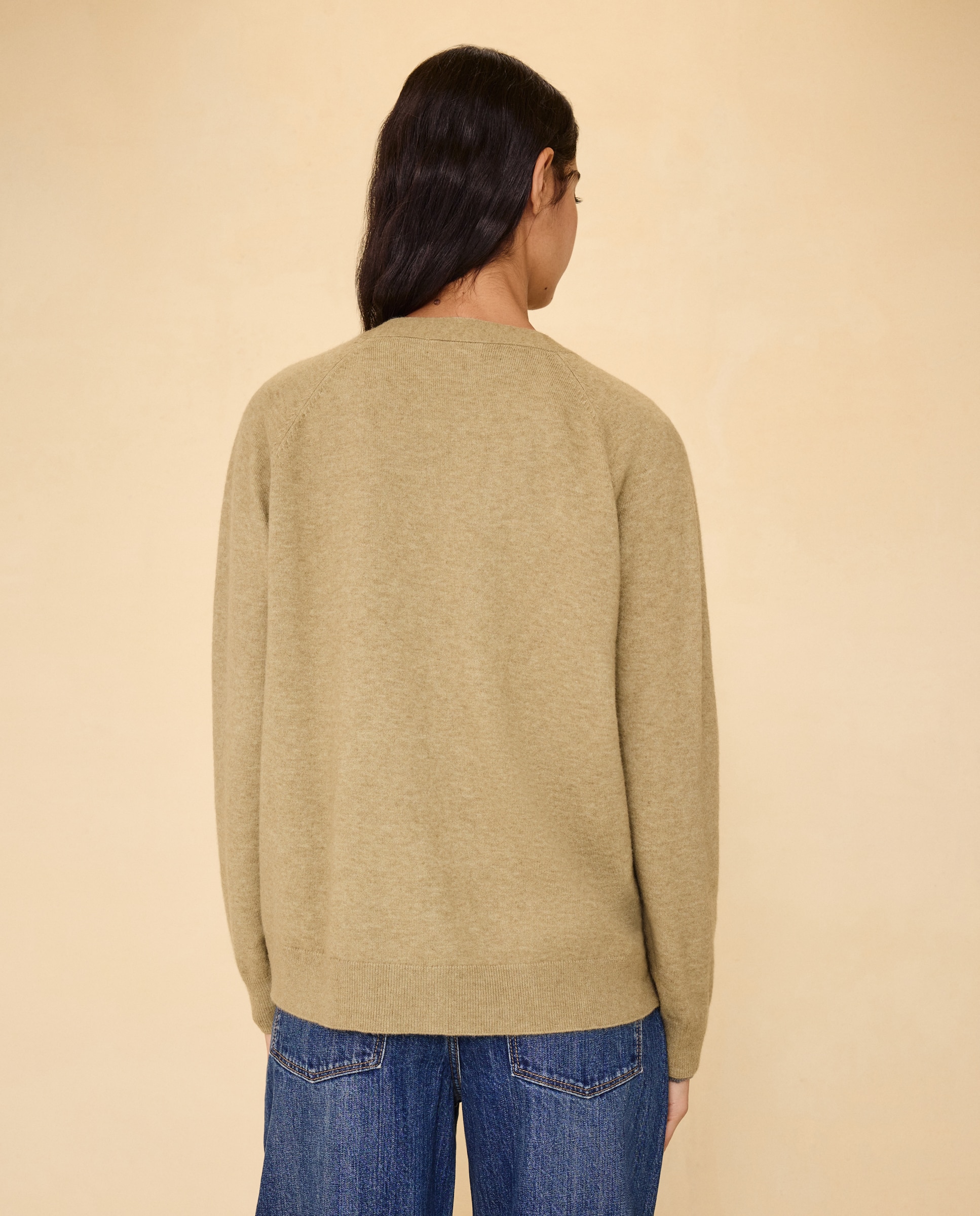 Chaqueta de punto cuello pico de mujer. - Easy Wear - 371 Aceite 371 Aceite-3