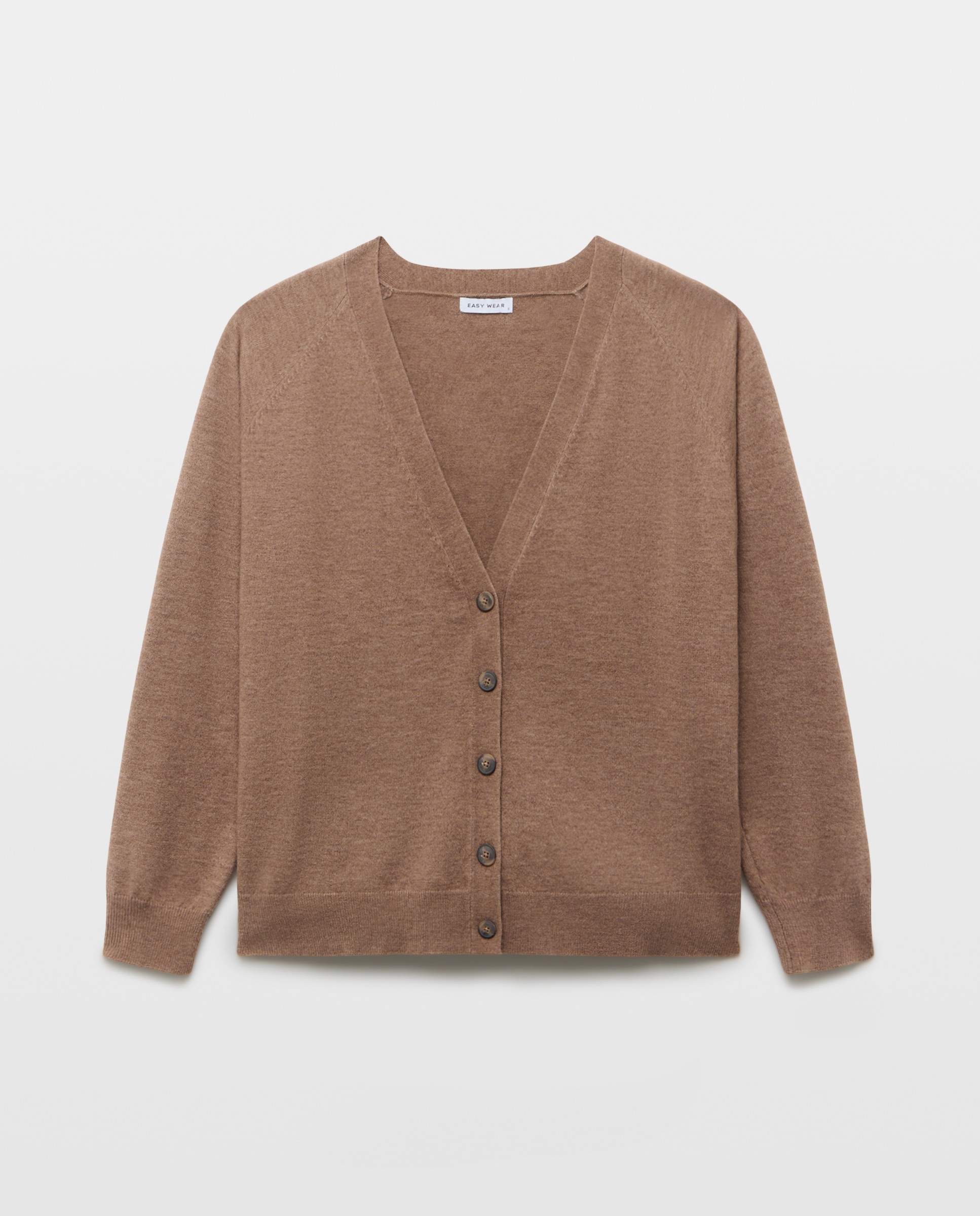 Chaqueta de punto cuello pico de mujer. - Easy Wear - Visón claro Visón claro-4