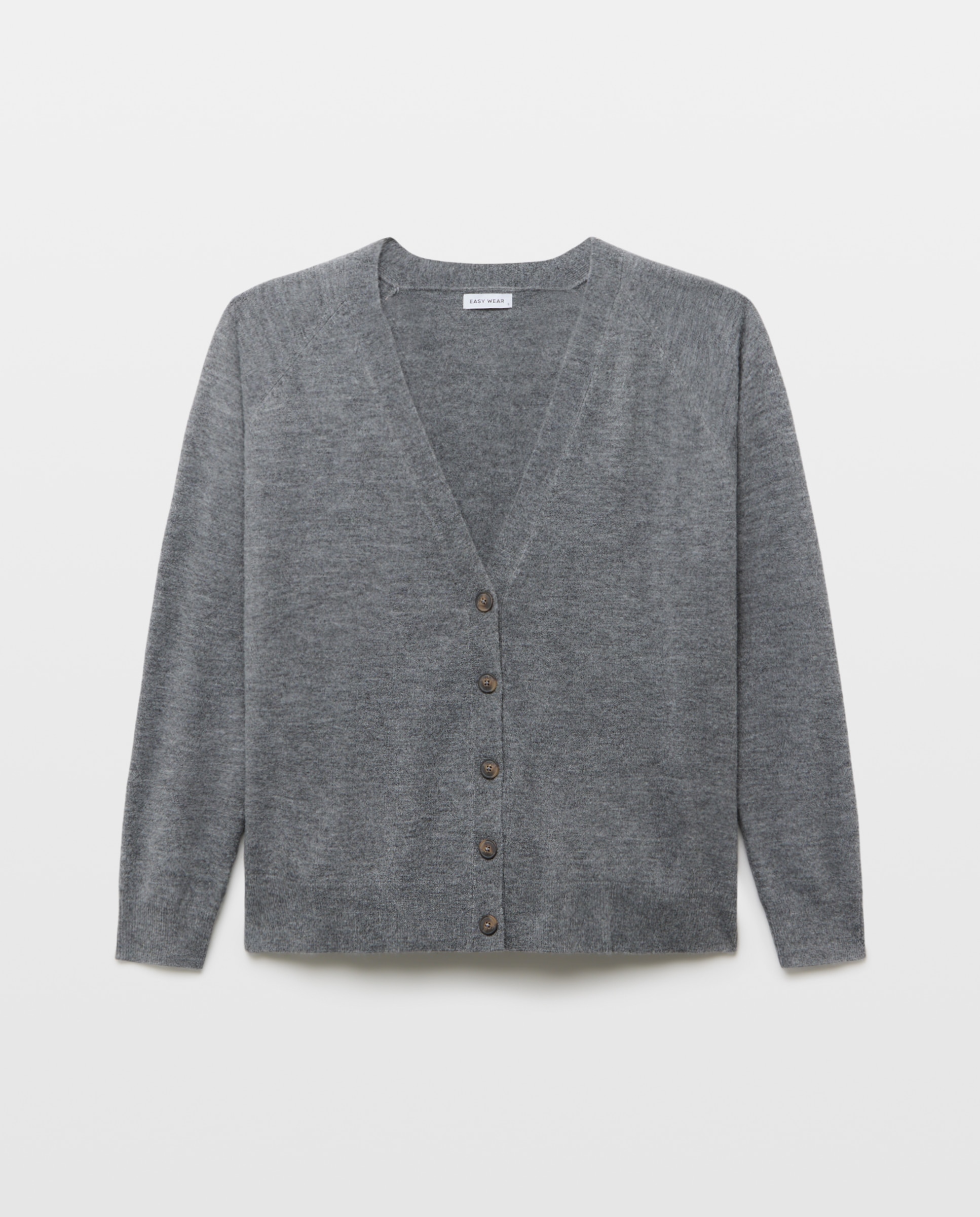 Chaqueta de punto cuello pico de mujer. - Easy Wear - 820 Gris medio 820 Gris medio-4