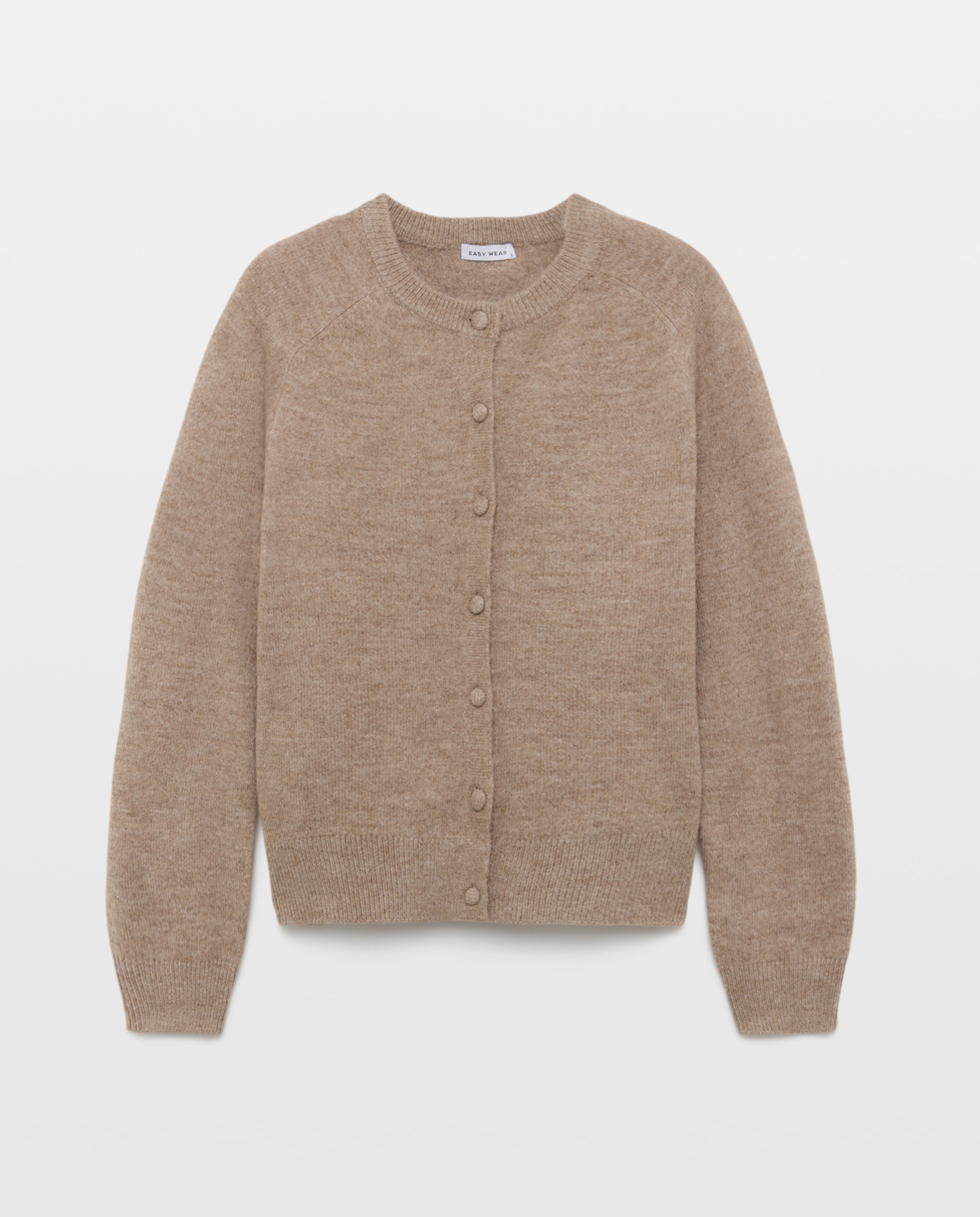 Chaqueta de punto con botón forrado de mujer. - Easy Wear - Visón claro Visón claro-1