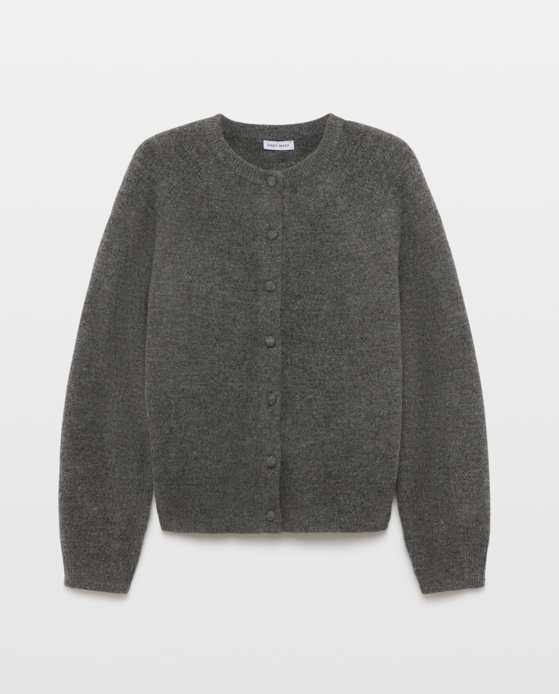 Chaqueta de punto con botón forrado de mujer. - Easy Wear - 820 Gris medio 820 Gris medio-1