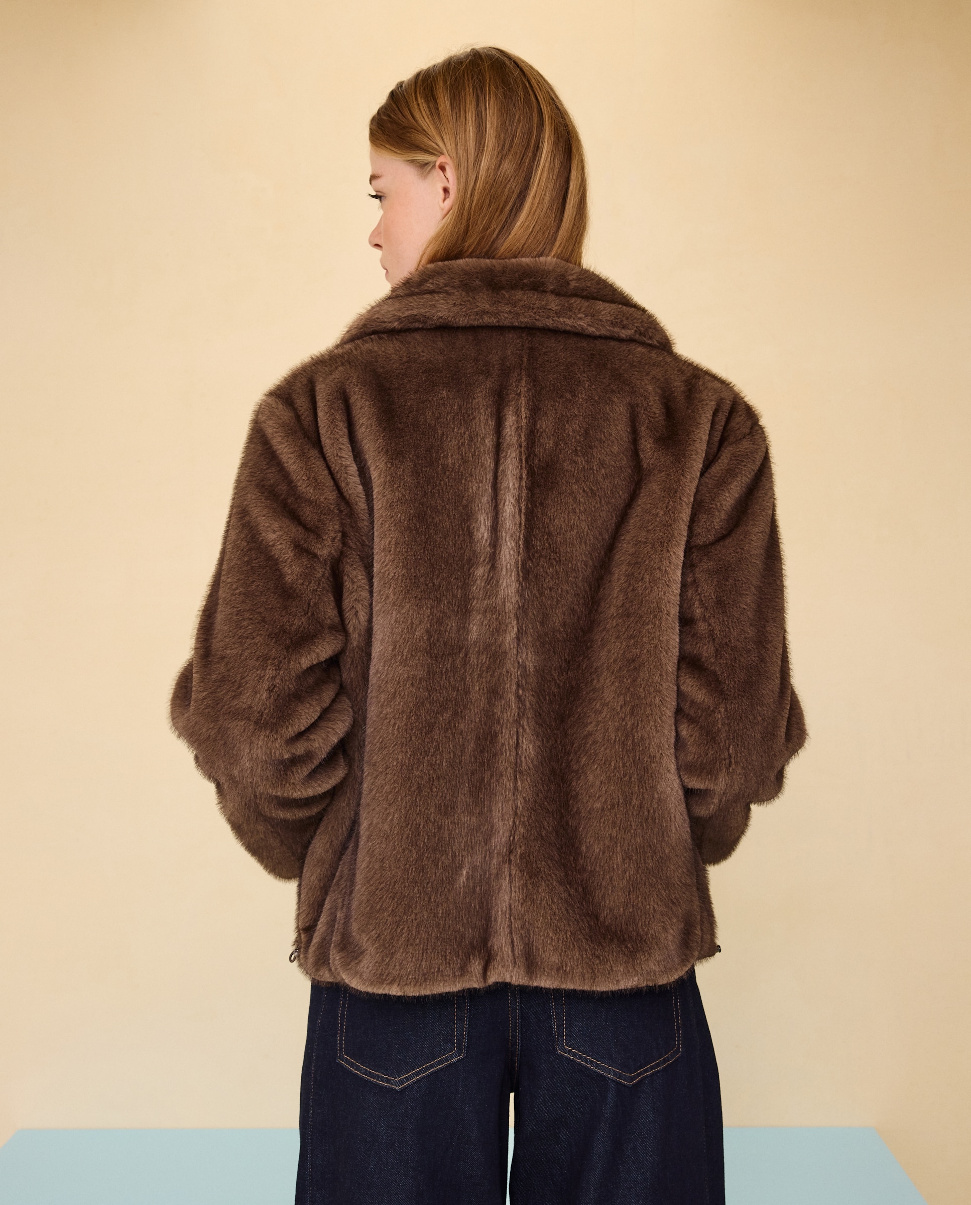 Imagen 3 de Abrigo acolchado reversible de mujer efecto pelo - Easy Wear - Marrón Marrón
