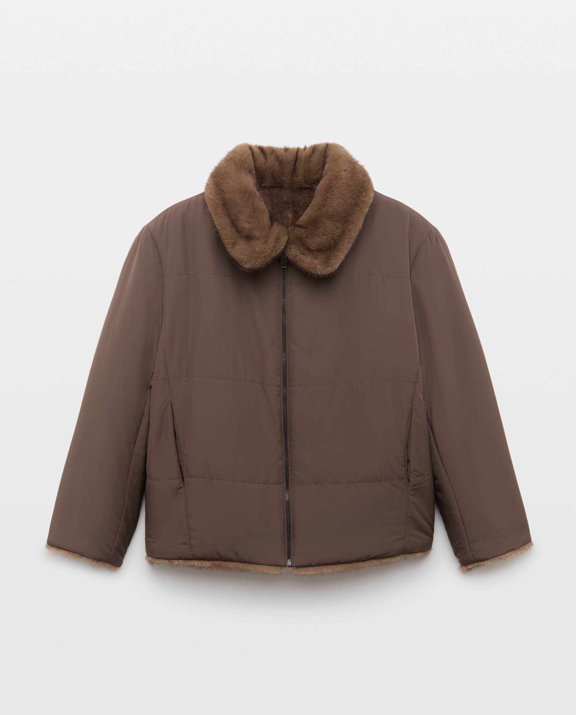 Imagen 5 de Abrigo acolchado reversible de mujer efecto pelo - Easy Wear - Marrón Marrón