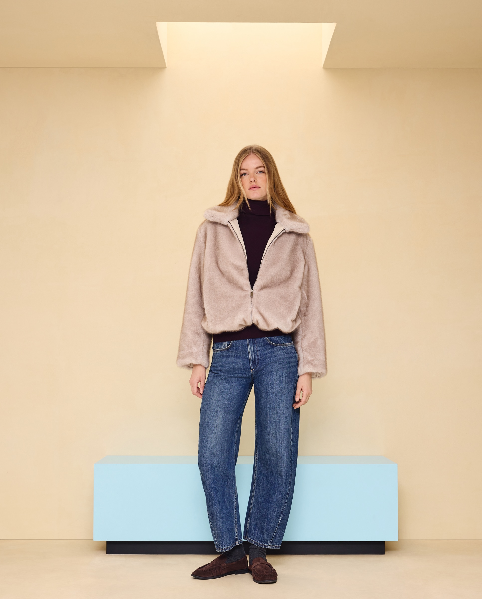 Imagen 2 de Abrigo acolchado reversible de mujer efecto pelo - Easy Wear - Rice paper Rice paper