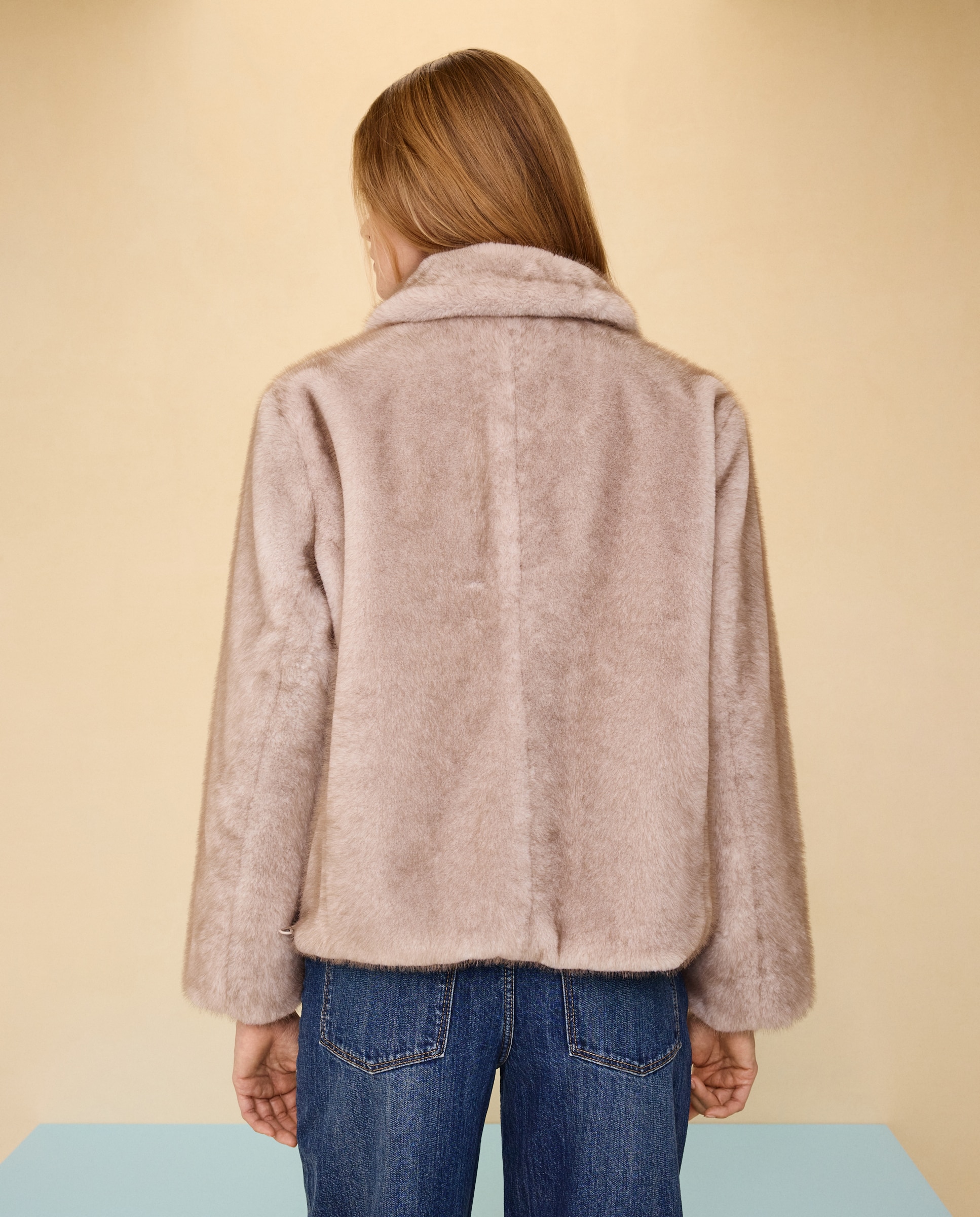 Imagen 3 de Abrigo acolchado reversible de mujer efecto pelo - Easy Wear - Rice paper Rice paper