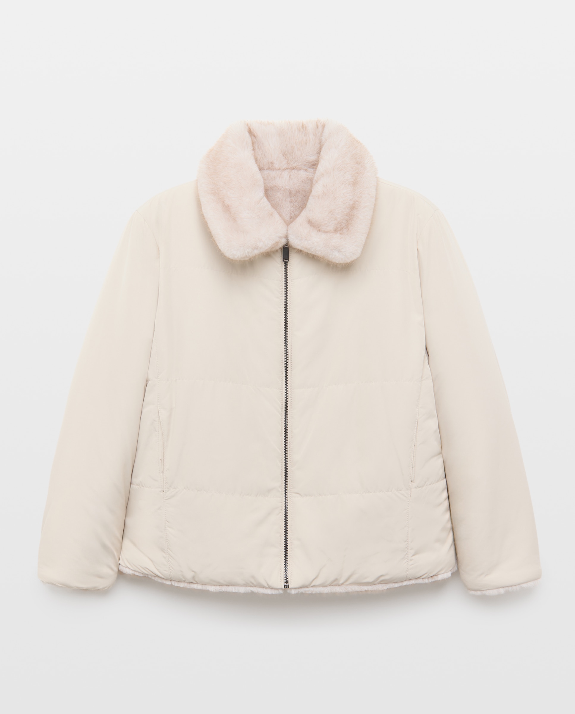 Imagen 4 de Abrigo acolchado reversible de mujer efecto pelo - Easy Wear - Rice paper Rice paper