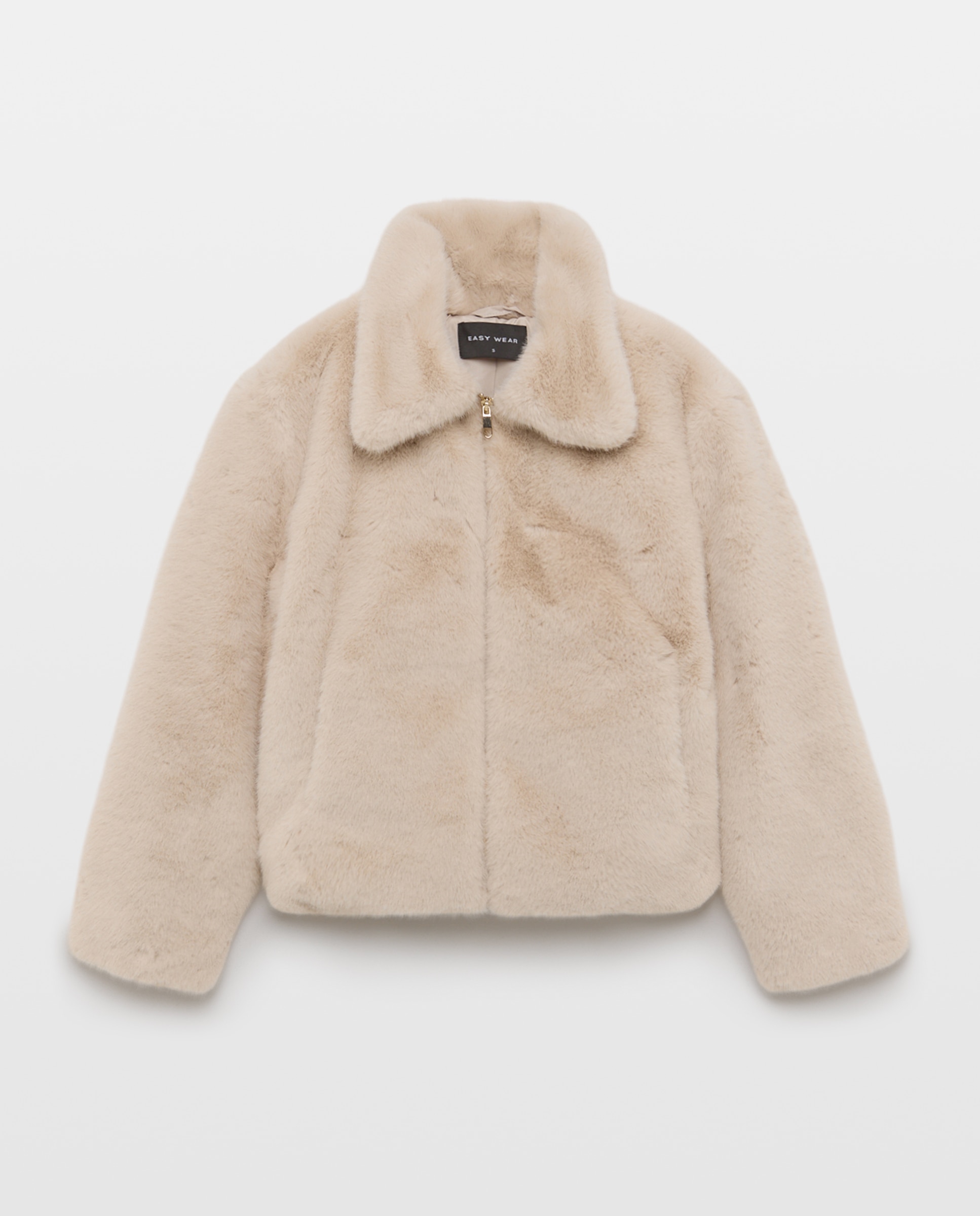 Cazadora de mujer efecto pelo - Easy Wear - Beige Beige-1