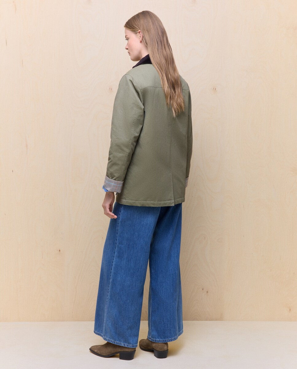 Parka Encerada de Gola de Bombazina 730 Camel-4