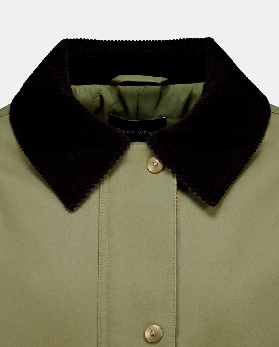 Parka Encerada de Gola de Bombazina 730 Camel-6