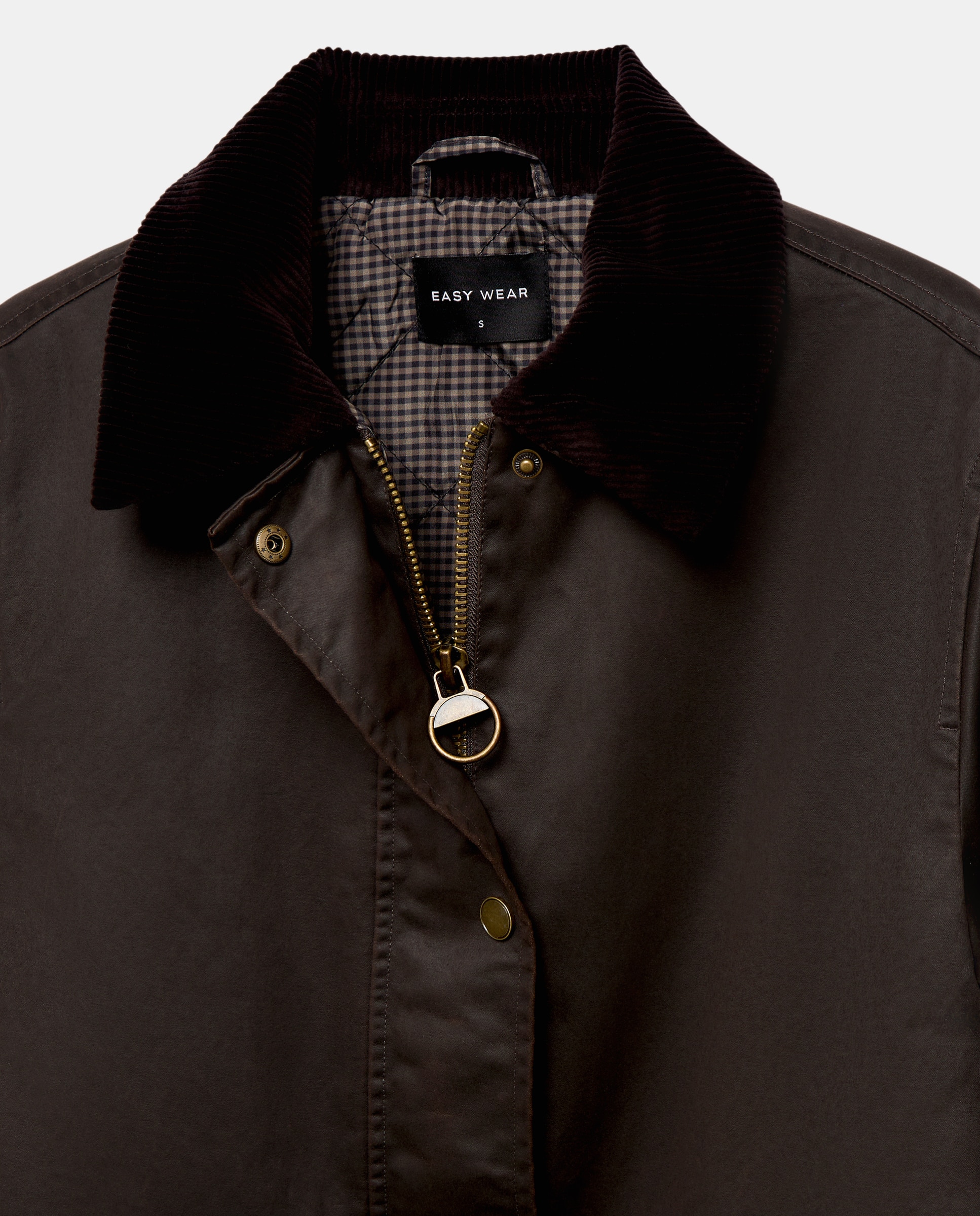 Parka de mujer encerada cuello pana - Easy Wear - Marrón Marrón-5