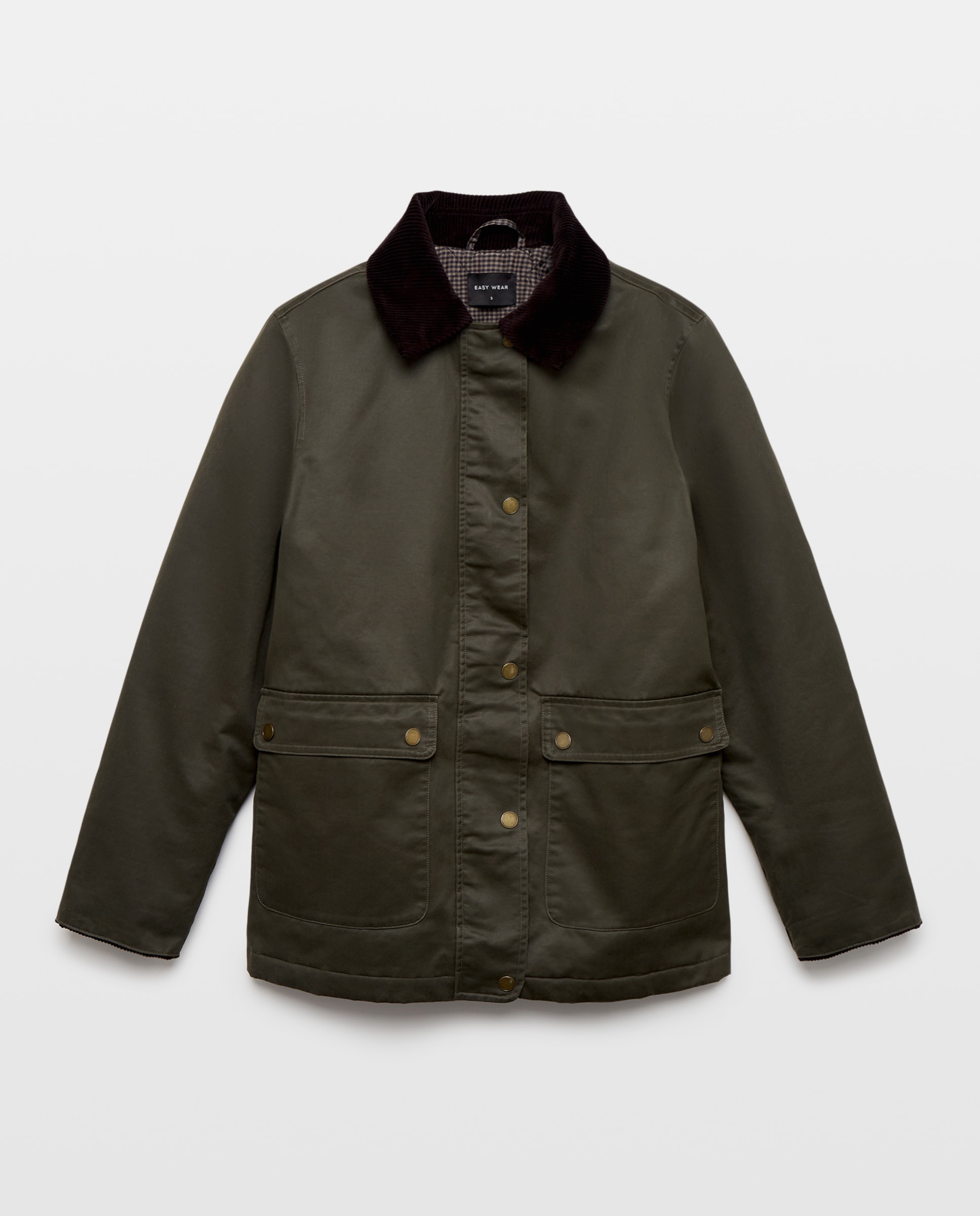 Parka de mujer encerada cuello pana - Easy Wear - 520 Kaki 520 Kaki-4