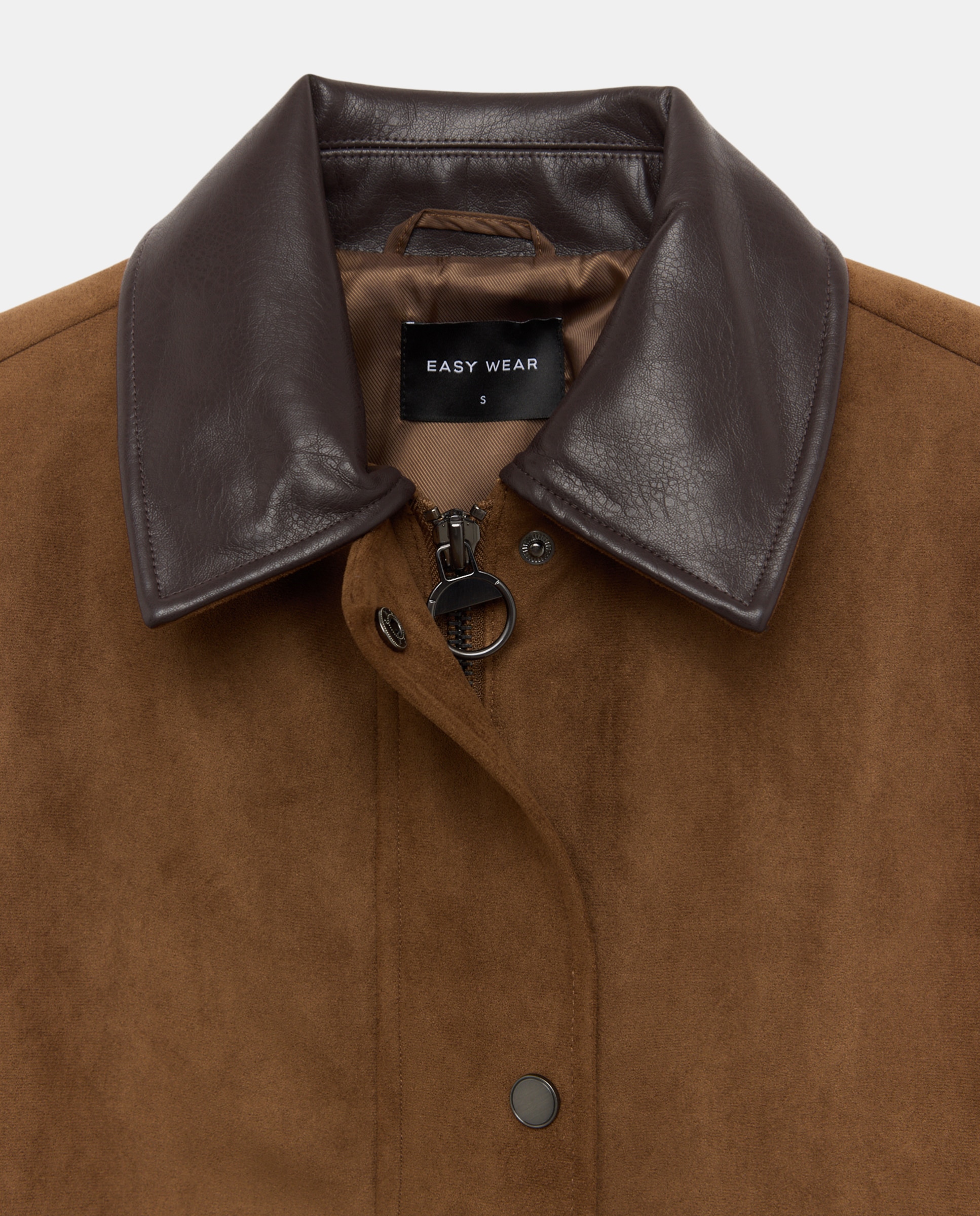 Parka de mujer encerada cuello pana - Easy Wear - Marrón Marrón-6