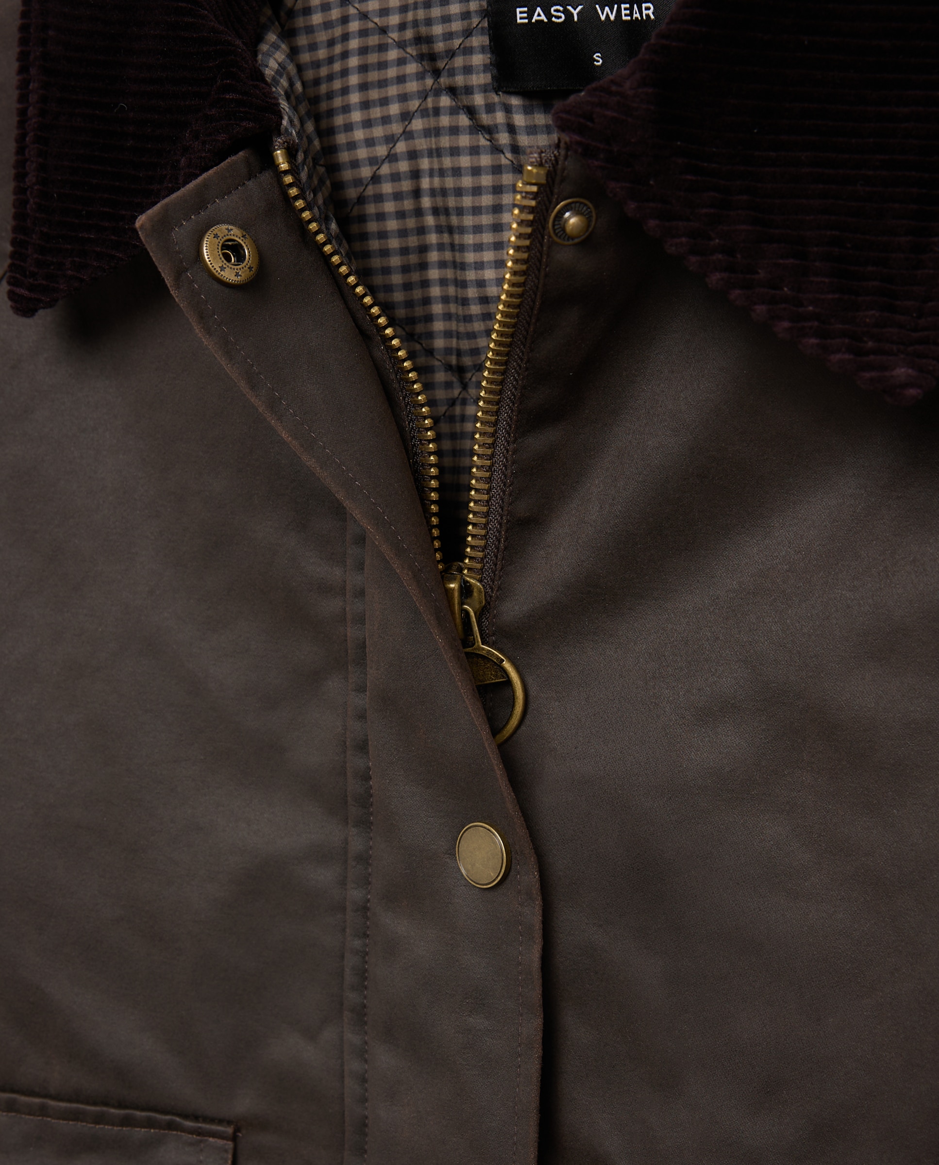 Parka de mujer encerada corta - Easy Wear - Marrón Marrón-5