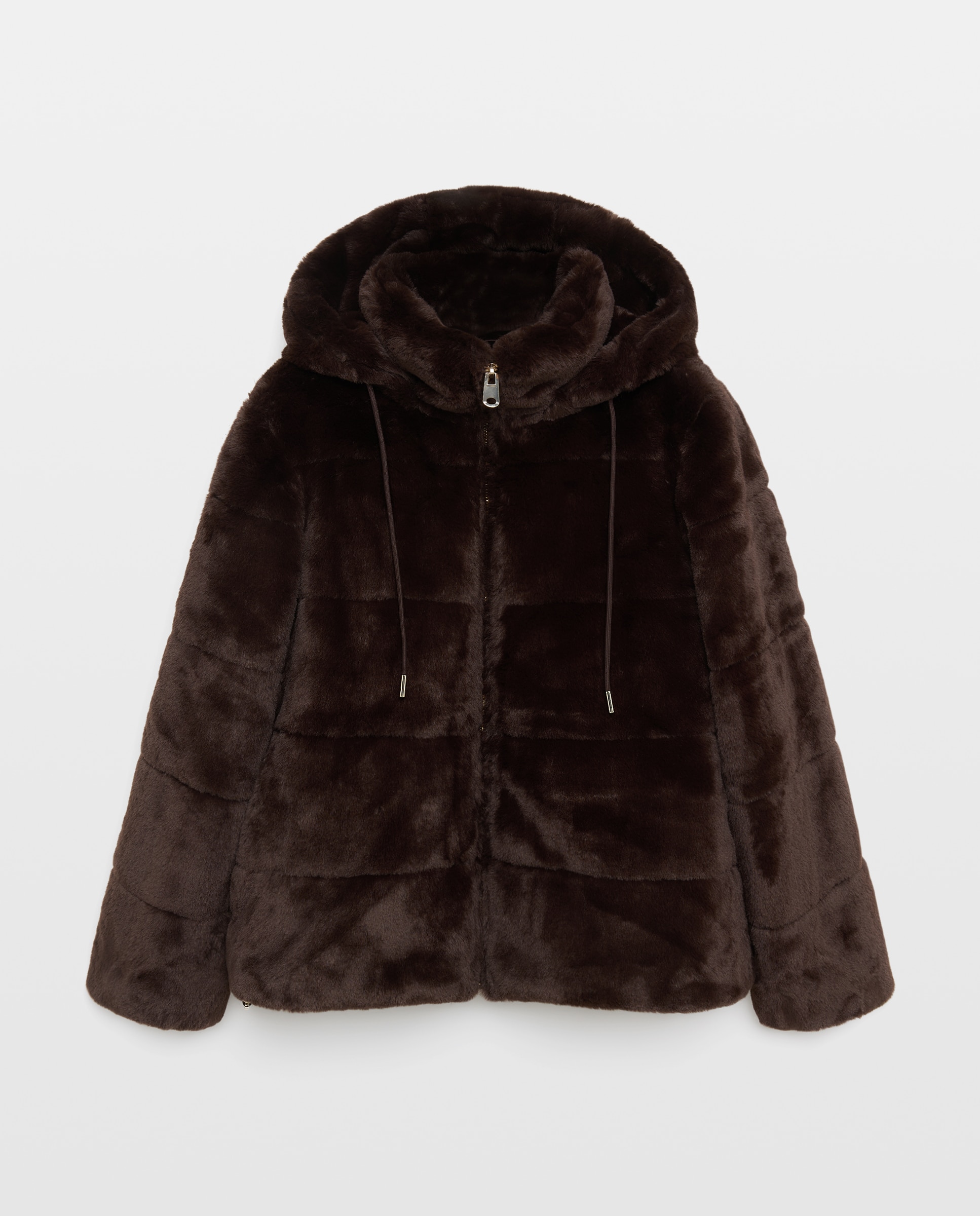 Abrigo de mujer efecto pelo - Easy Wear - Chocolate Chocolate-5