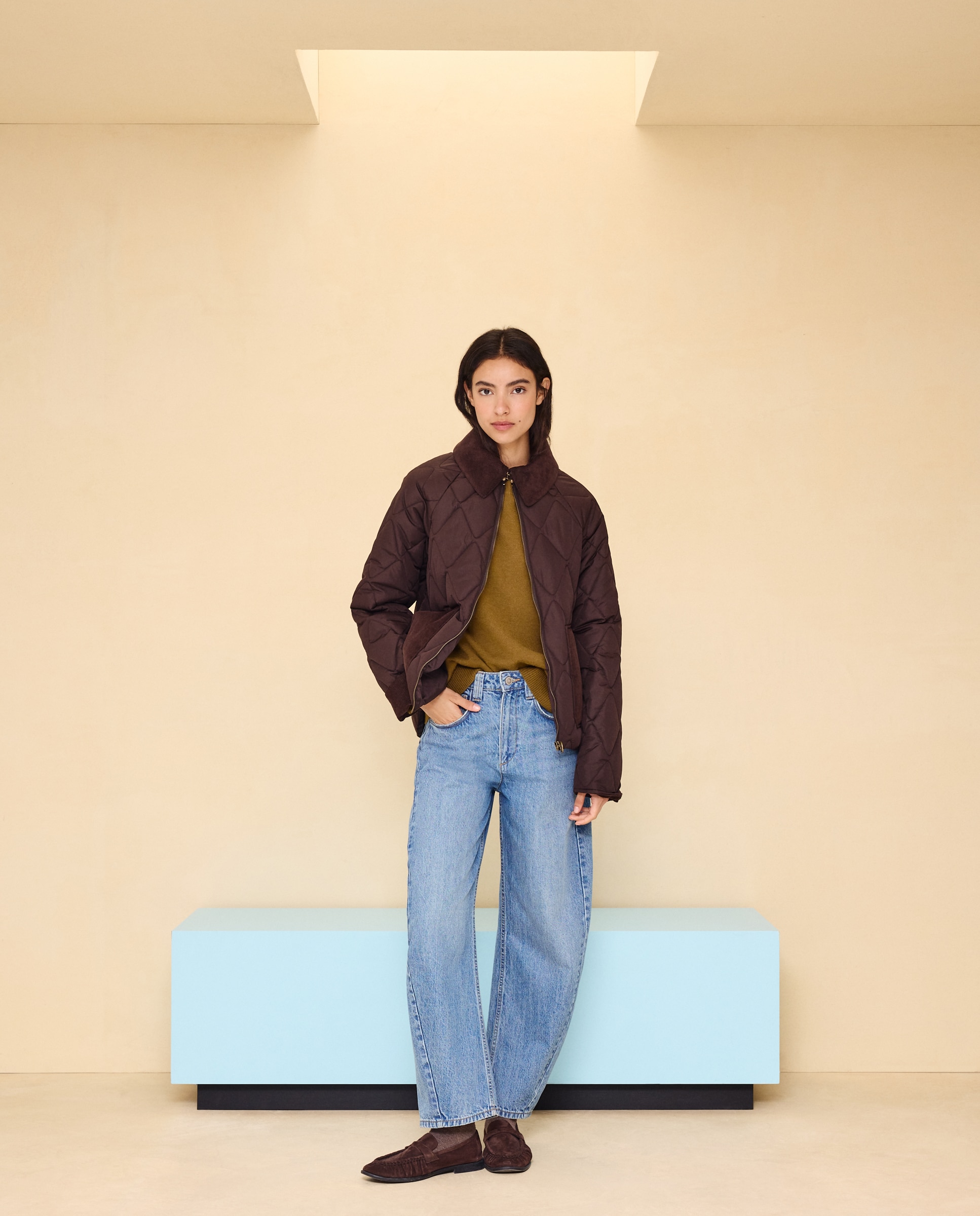 Parka acolchada cuello pana - Easy Wear - Chocolate Chocolate-3