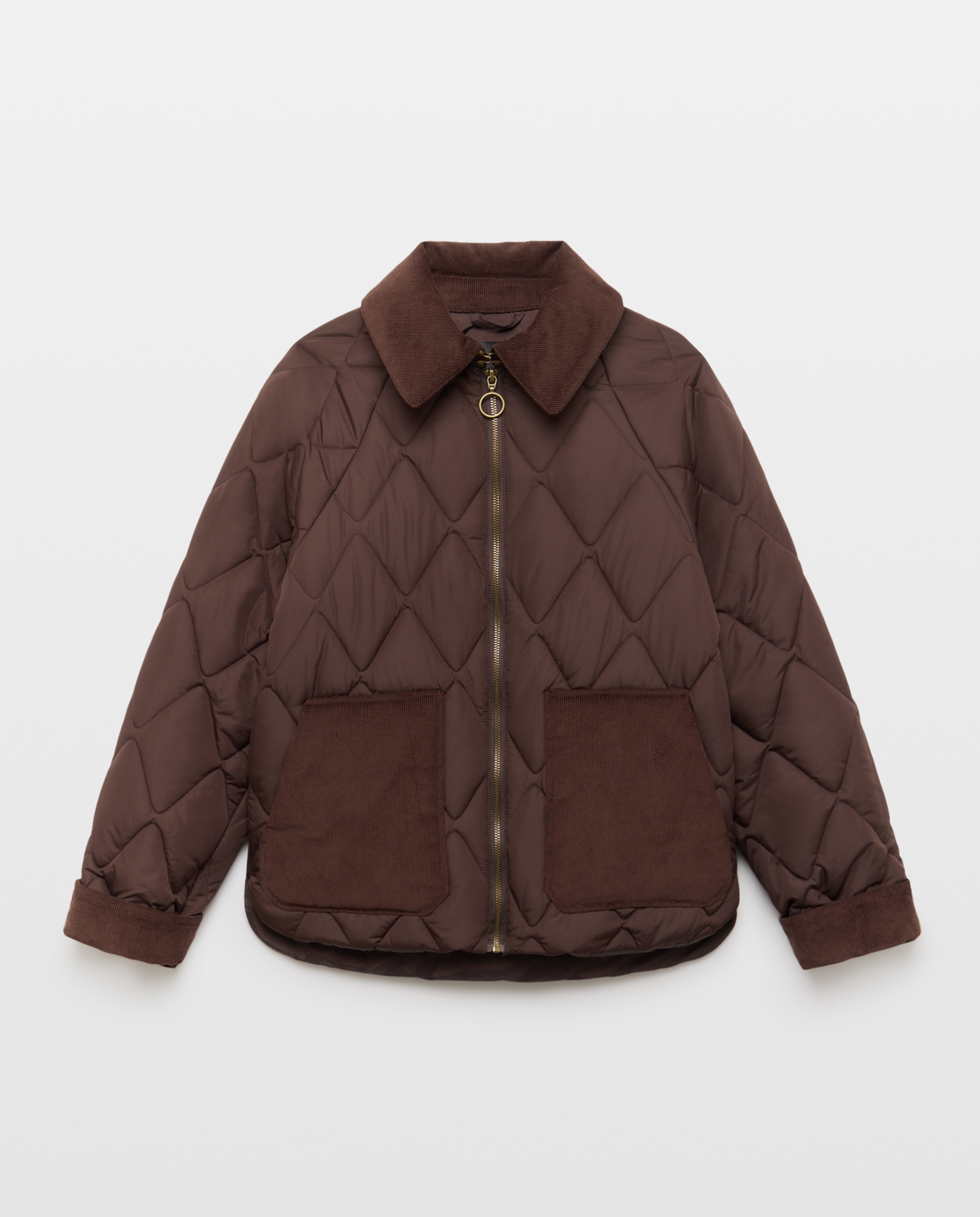 Parka acolchada cuello pana - Easy Wear - Chocolate Chocolate-5