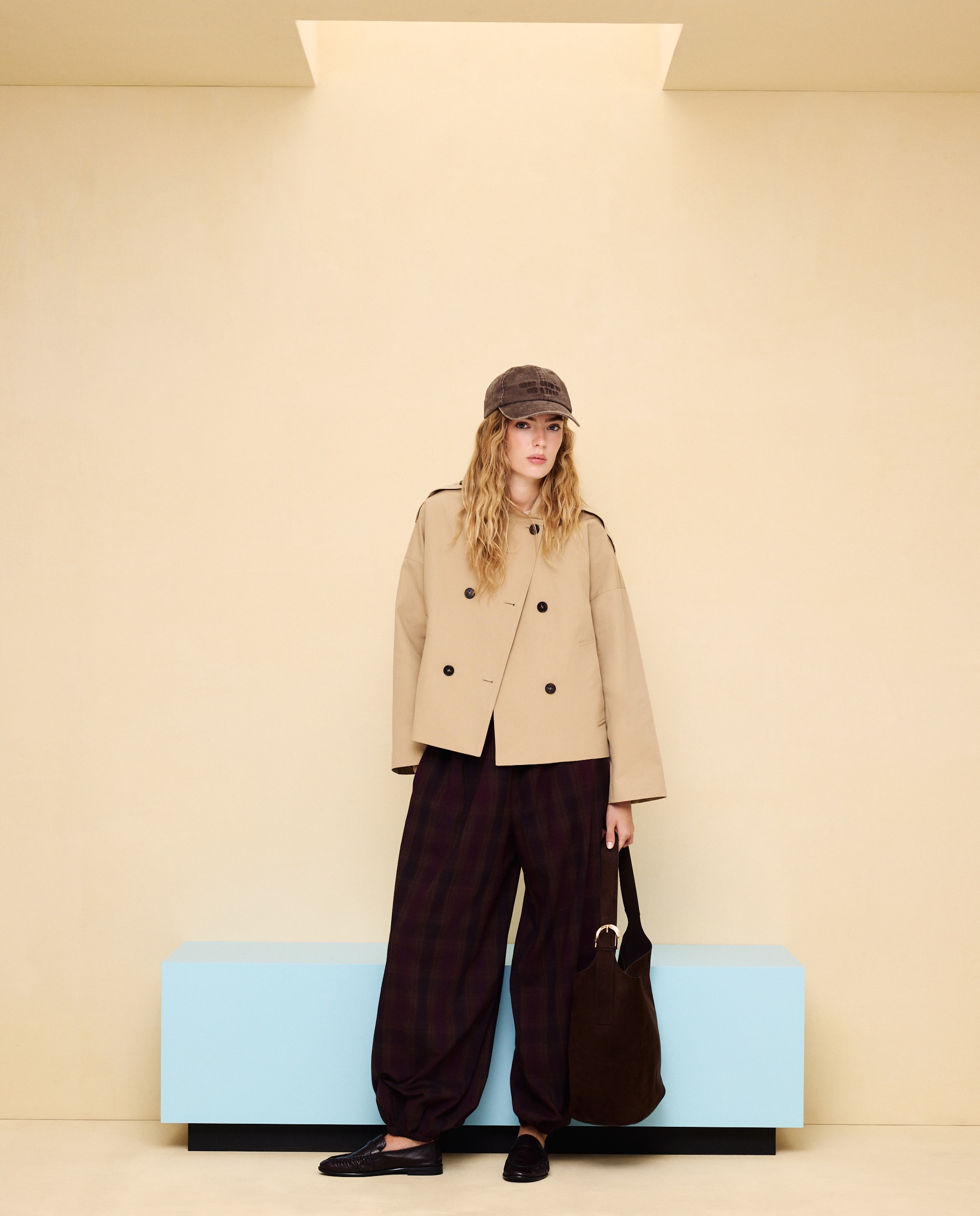 Gabardina de mujer corta cruzada - Easy Wear - Beige Beige-4