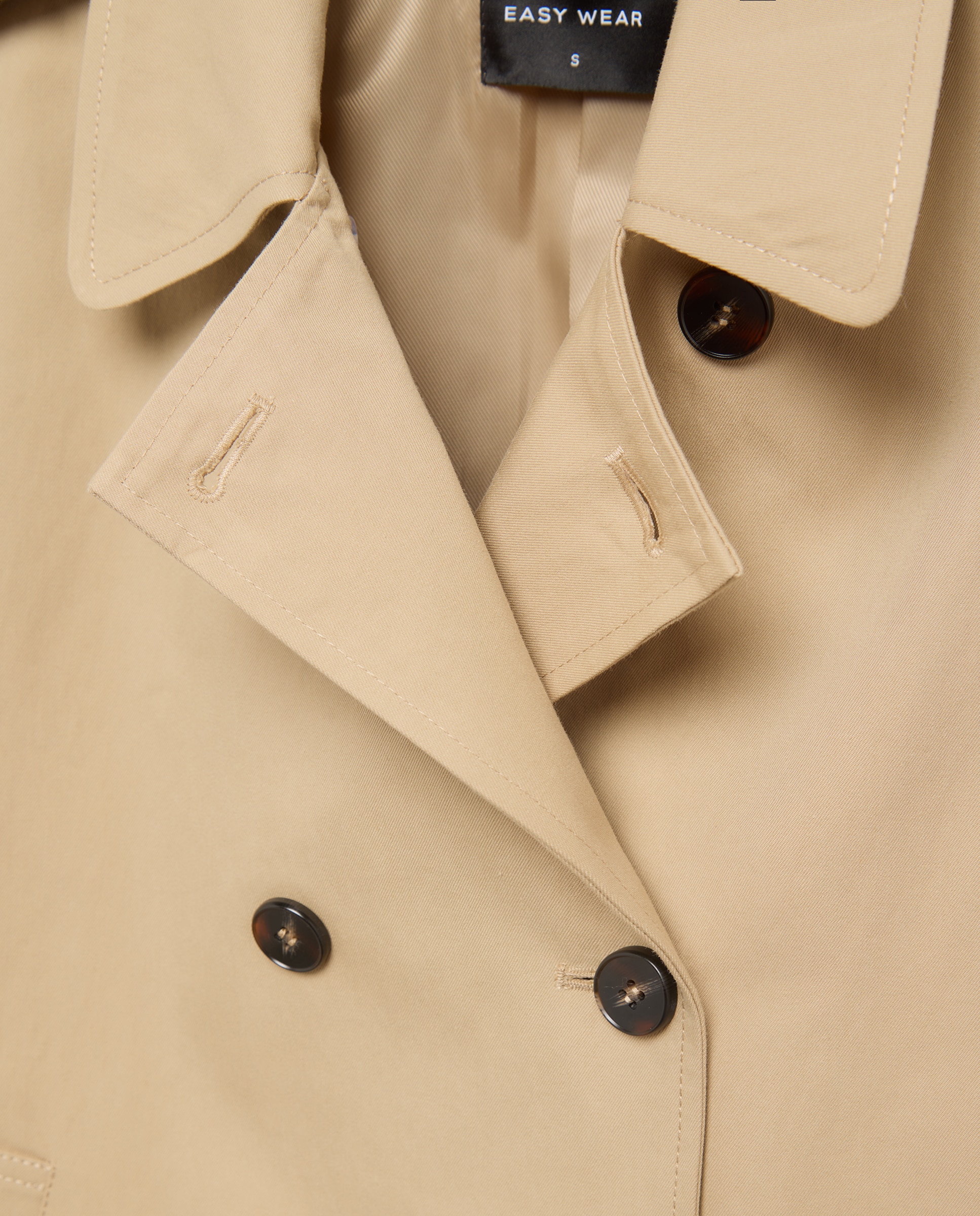 Gabardina de mujer corta cruzada - Easy Wear - Beige Beige-6