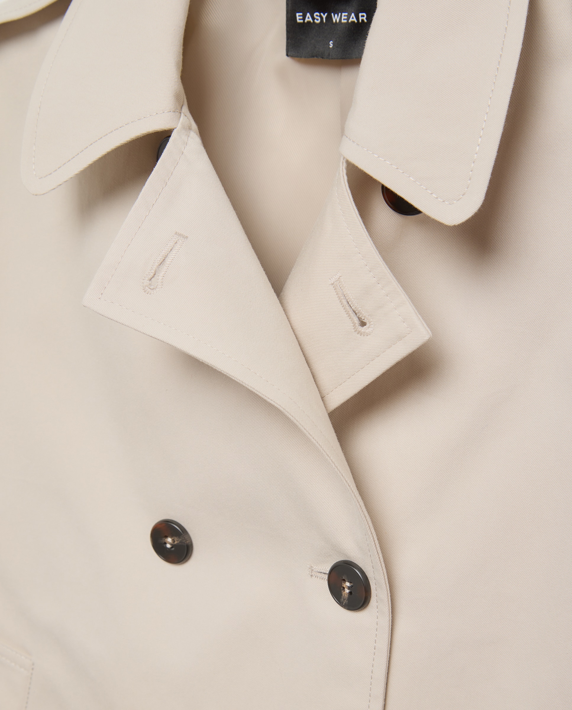 Gabardina de mujer corta cruzada - Easy Wear - Rice paper Rice paper-5
