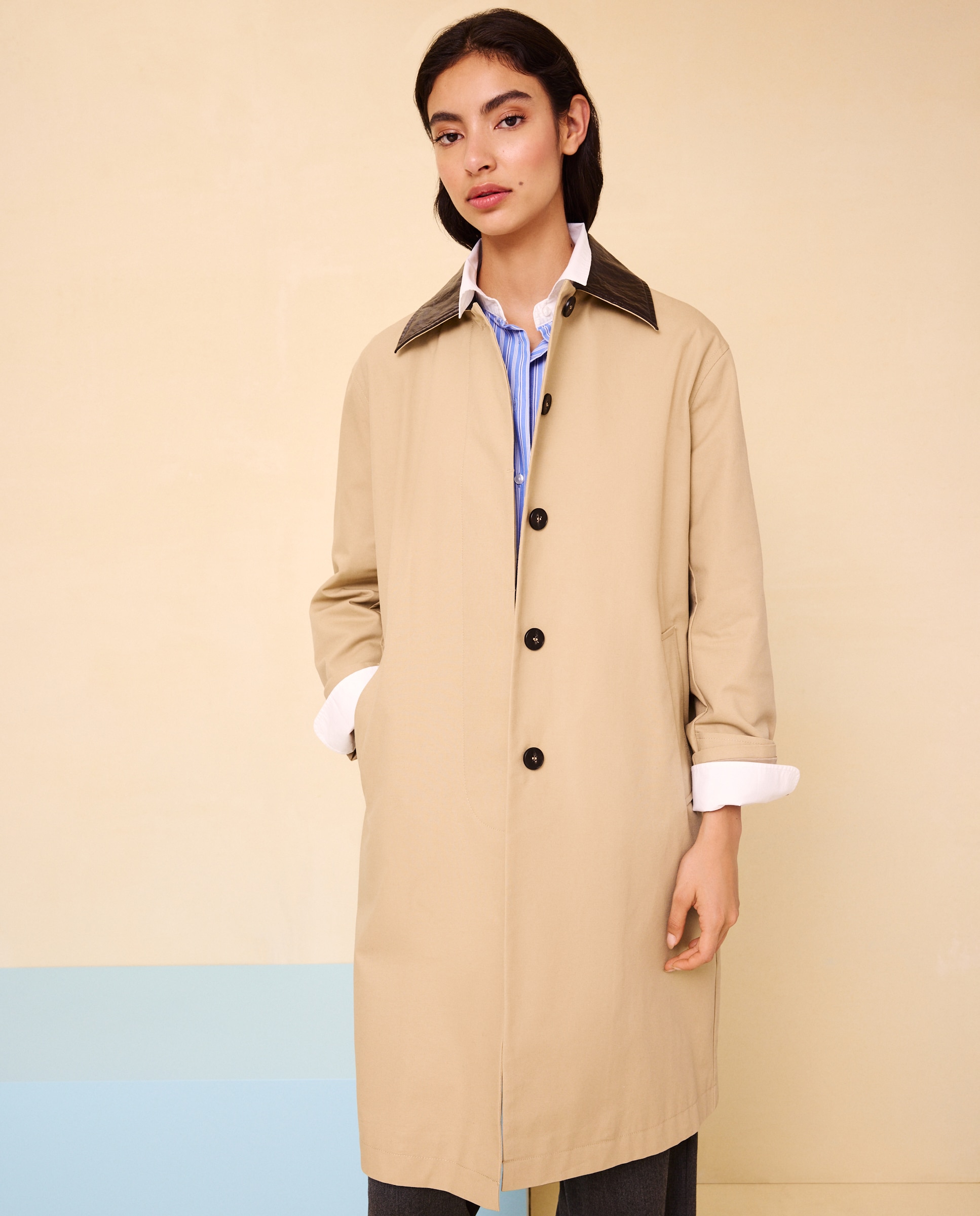 Gabardine Comprida Bege-2