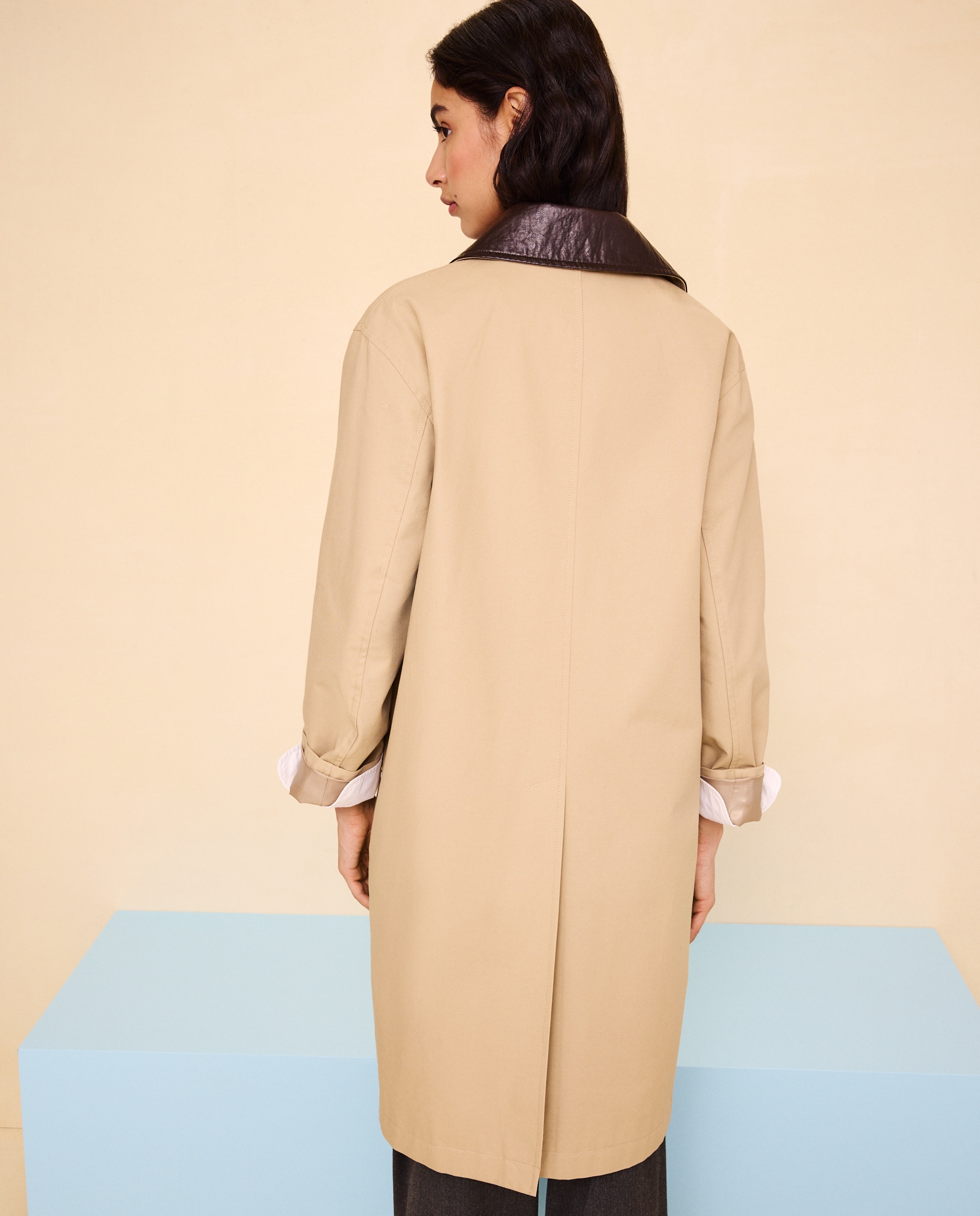 Gabardine Comprida Bege-3