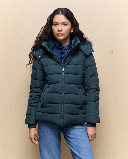 Imagen 0 de Abrigo de mujer acolchado con capucha y forro