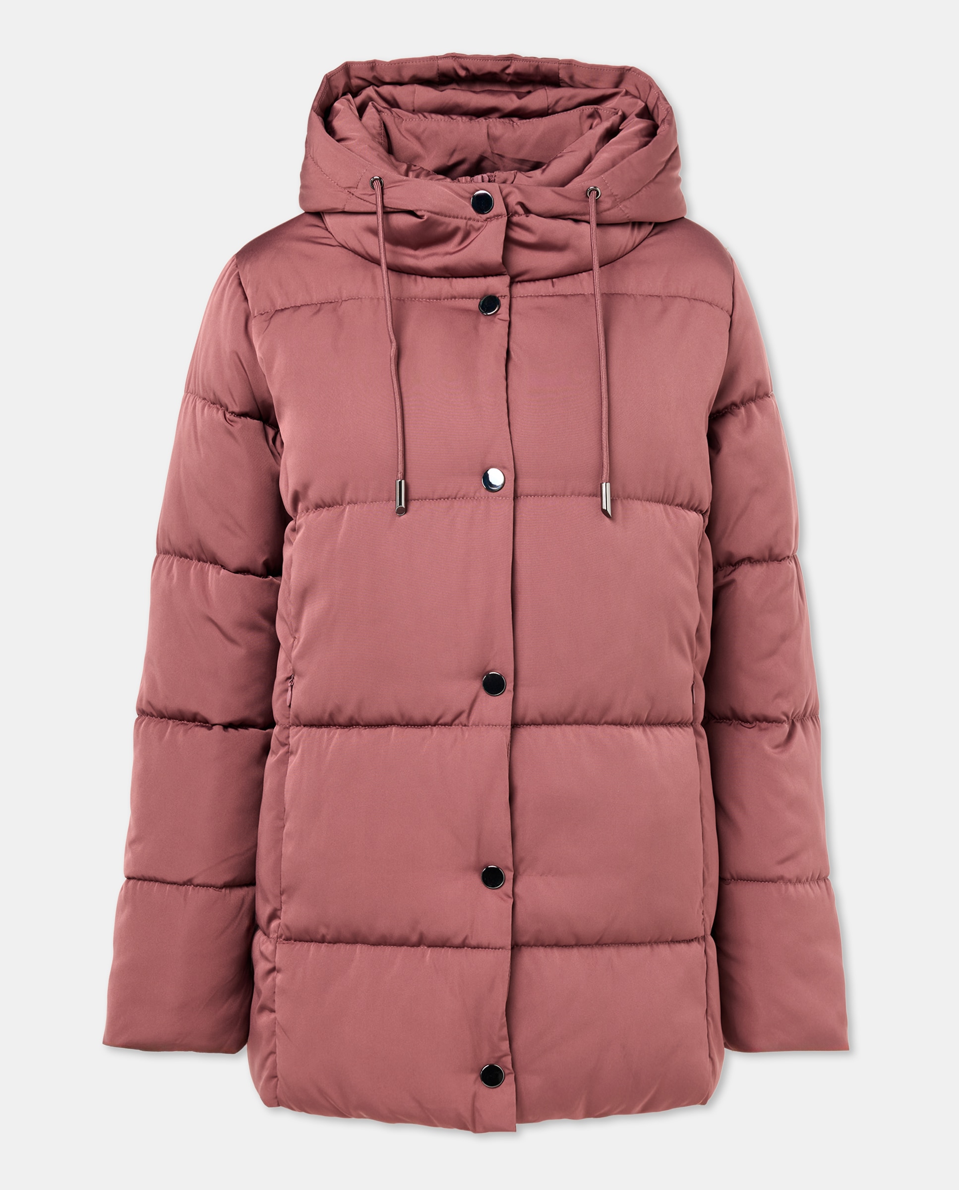 Casaco Acolchoado com Efeito de Peça Dupla Chocolate-5