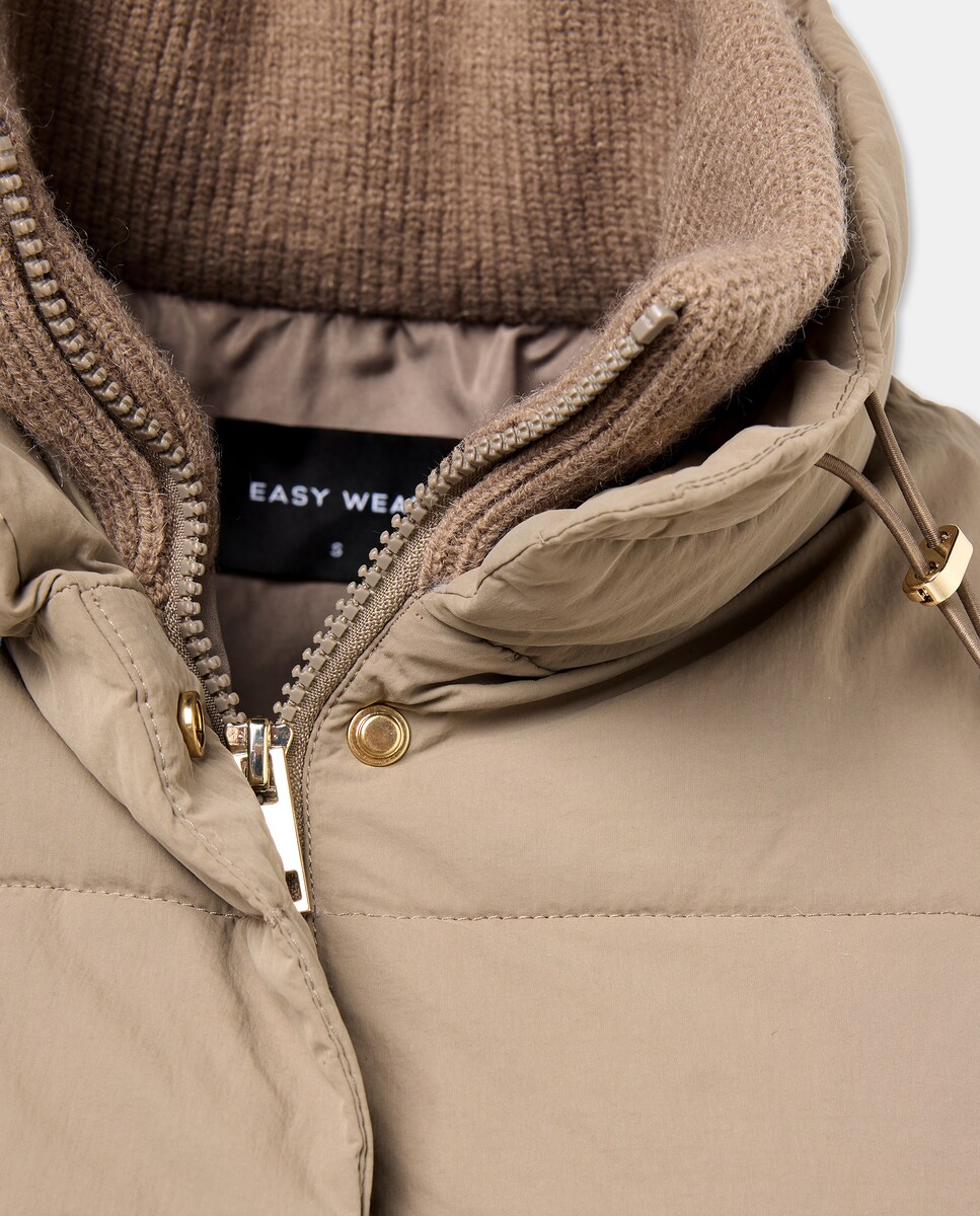 Plumífero de mujer acolchado combinado con punto · Easy Wear · El