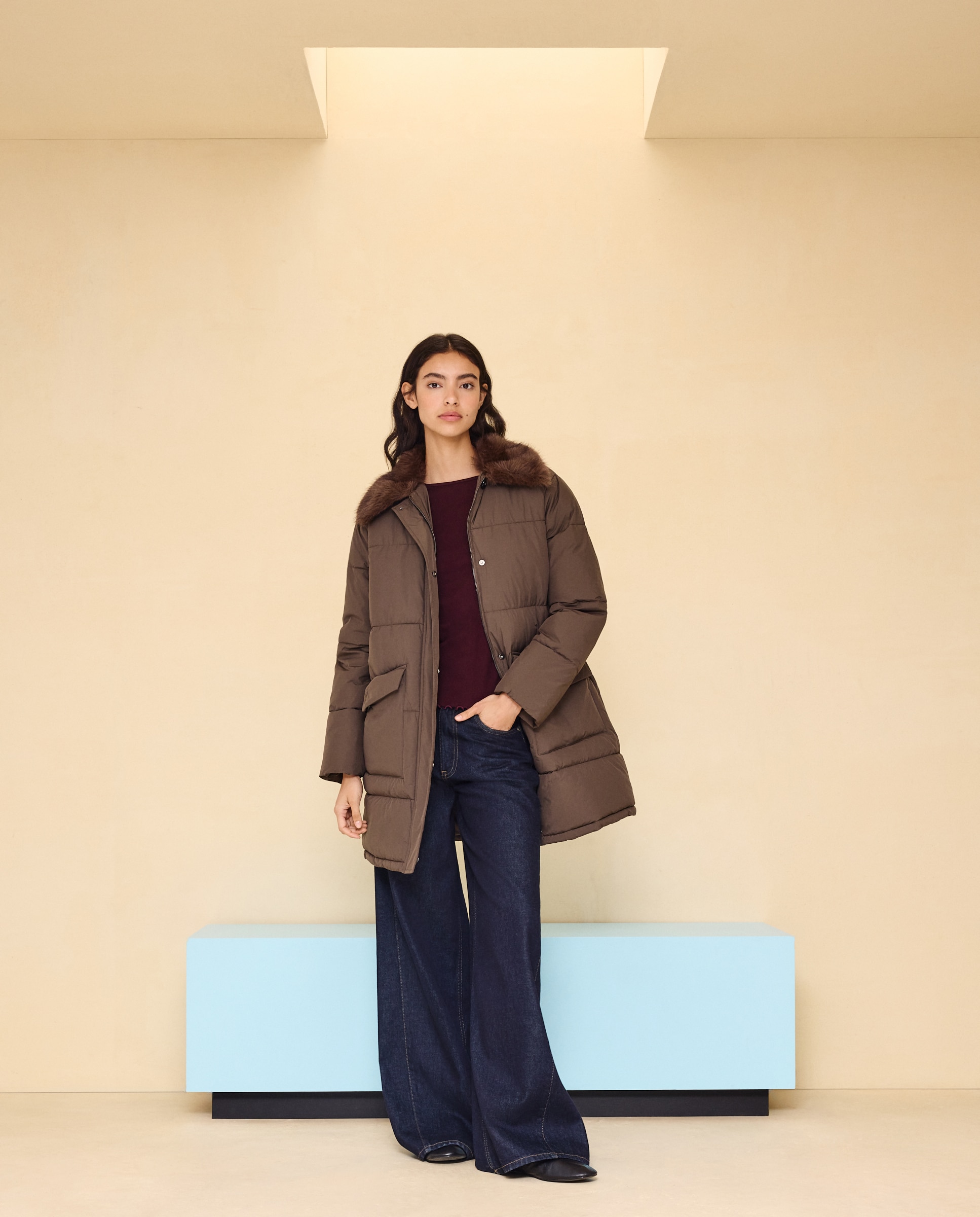 Imagen 1 de Acolchado de mujer largo cuello pelo - Easy Wear - 520 Kaki 520 Kaki