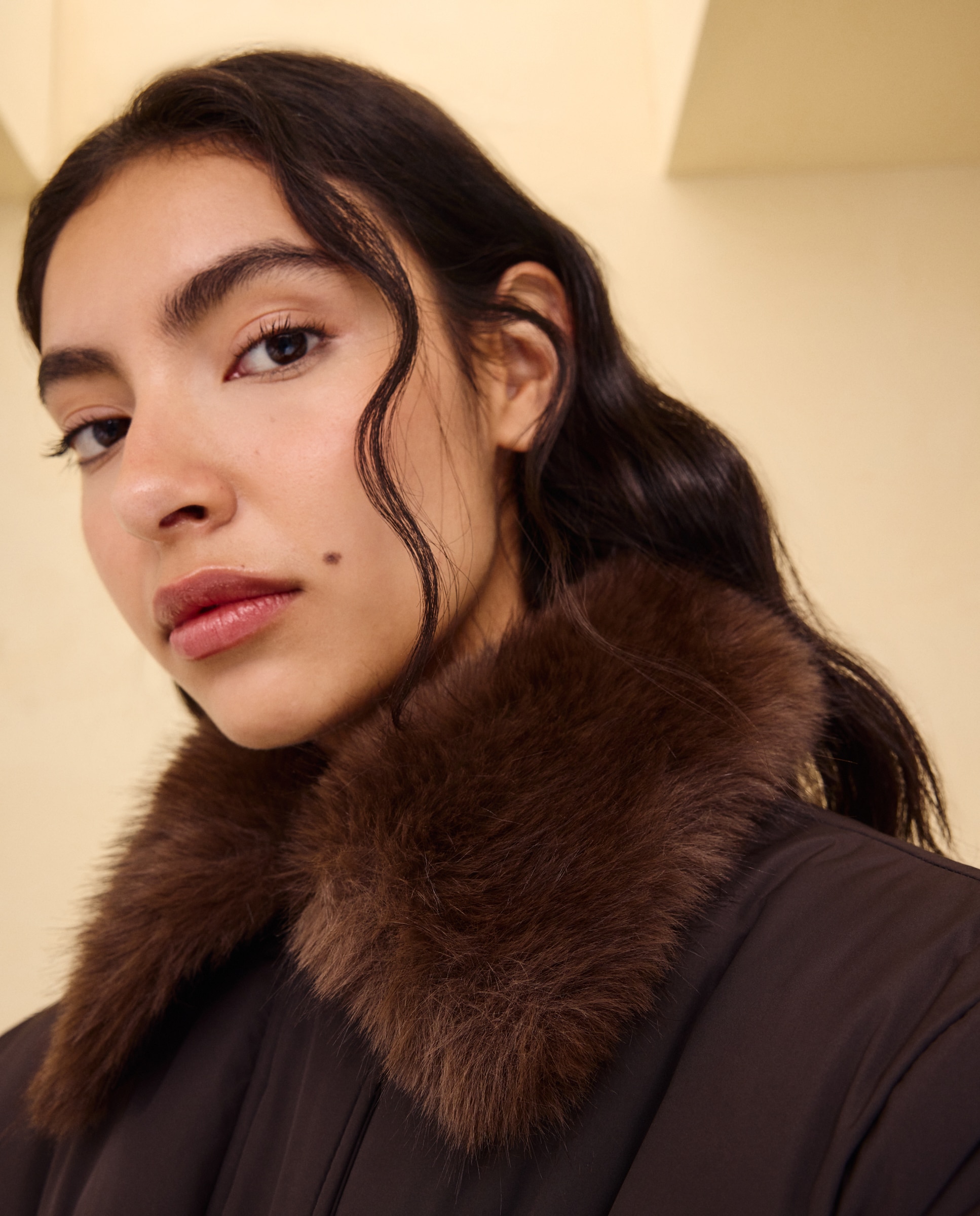 Imagen 3 de Acolchado de mujer largo cuello pelo - Easy Wear - Marrón Marrón