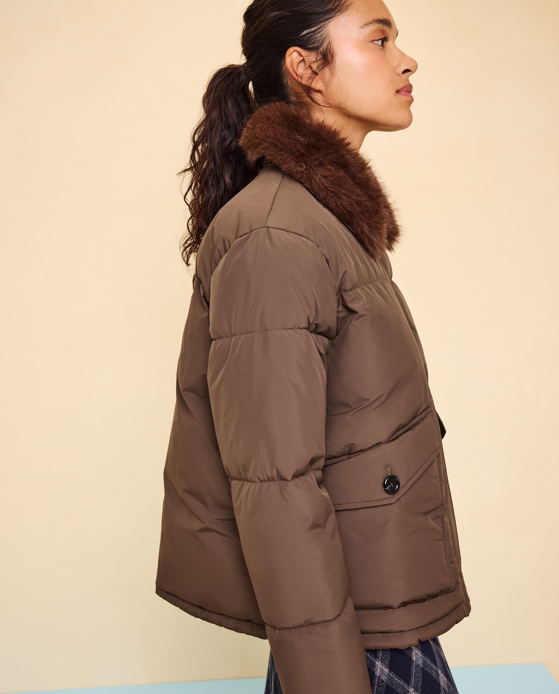 Imagen 2 de Acolchado de mujer corto cuello pelo - Easy Wear - 520 Kaki 520 Kaki