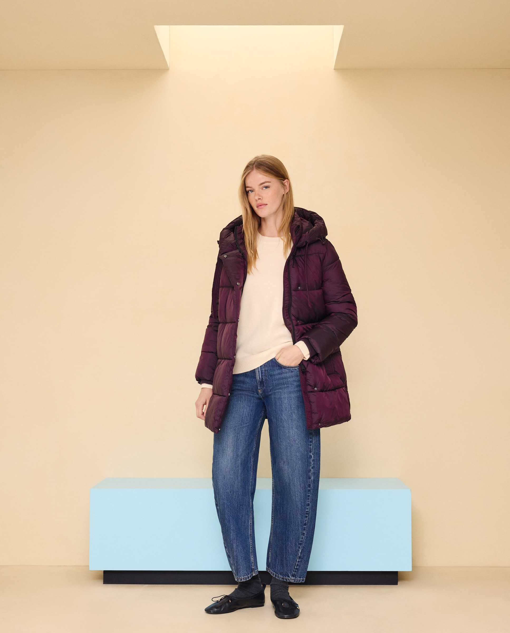 Imagen 1 de Abrigo acolchado cruzado capucha - Easy Wear - 291 Berenjena 291 Berenjena