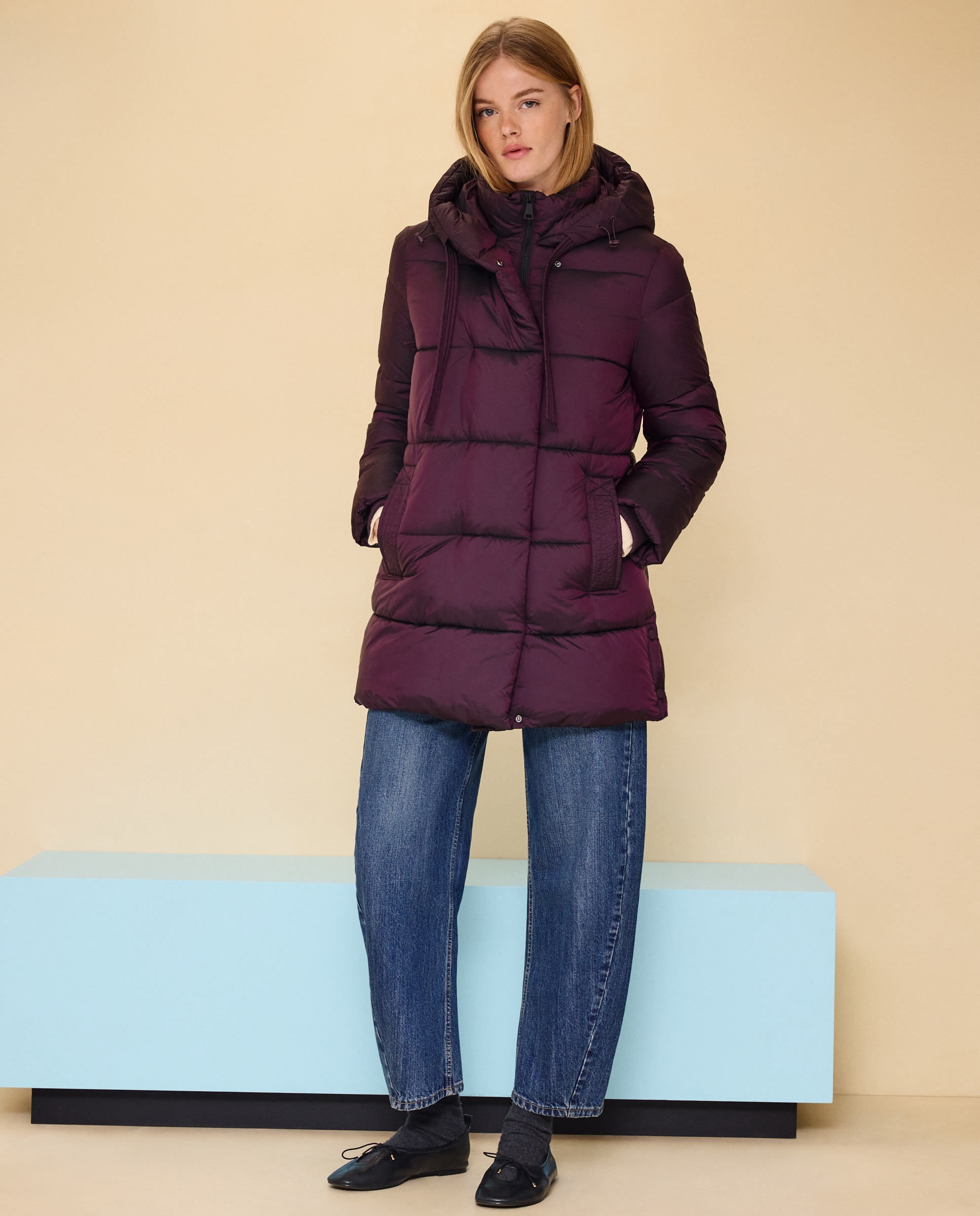 Imagen 2 de Abrigo acolchado cruzado capucha - Easy Wear - 291 Berenjena 291 Berenjena