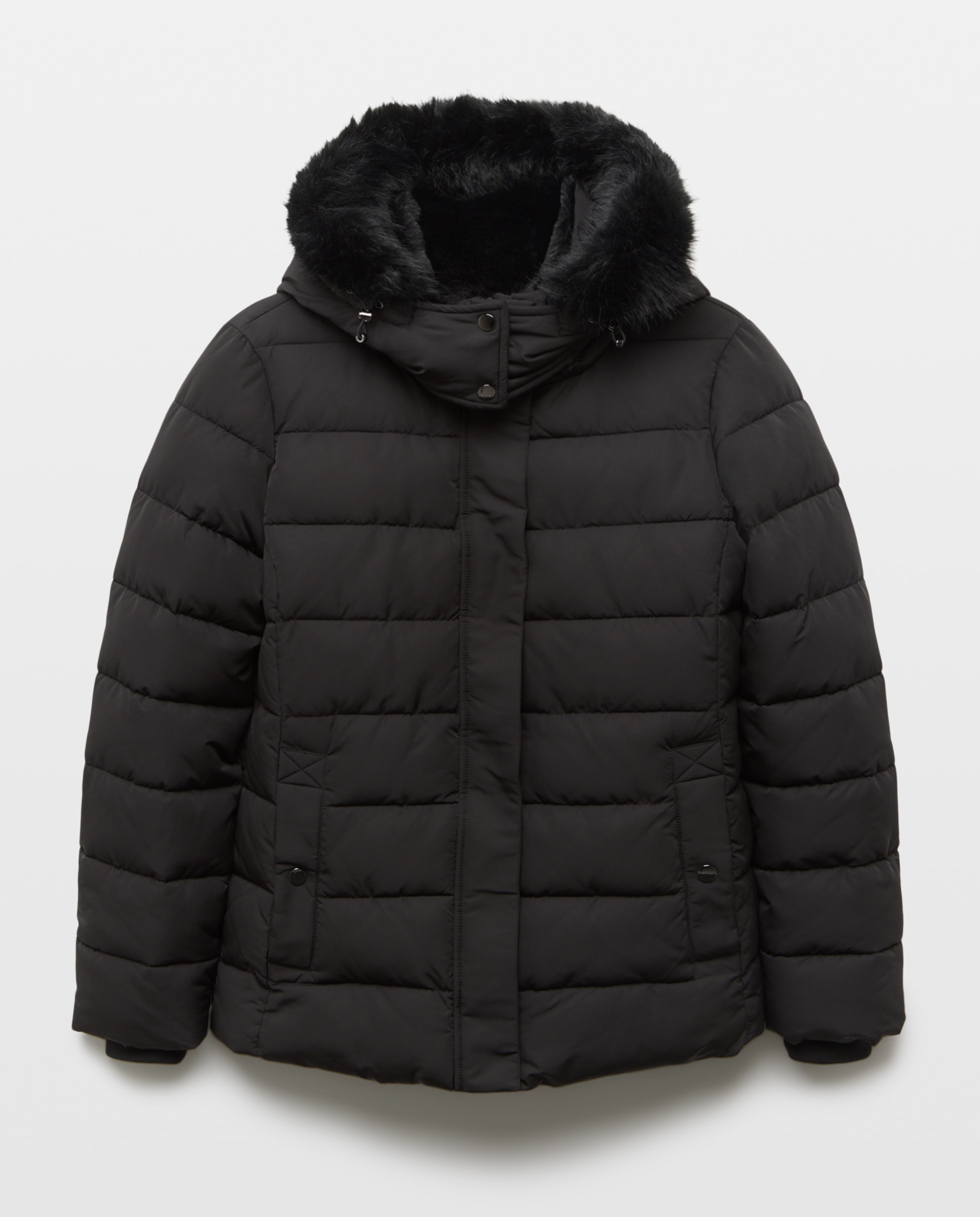 Imagen 5 de Abrigo acolchado capucha pelo - Easy Wear - Negro Negro