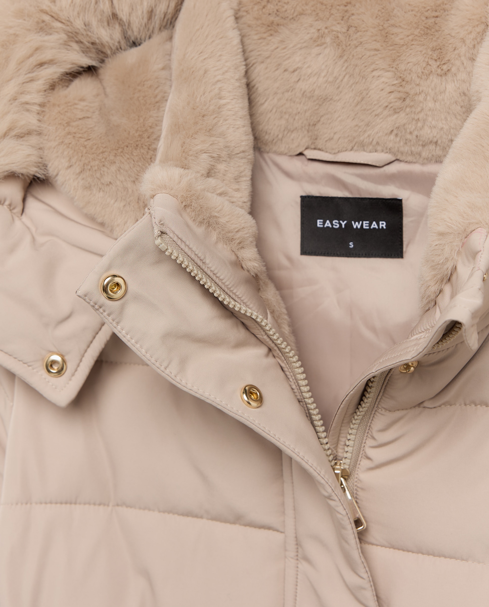 Imagen 6 de Abrigo acolchado capucha pelo - Easy Wear - Visón claro Visón claro