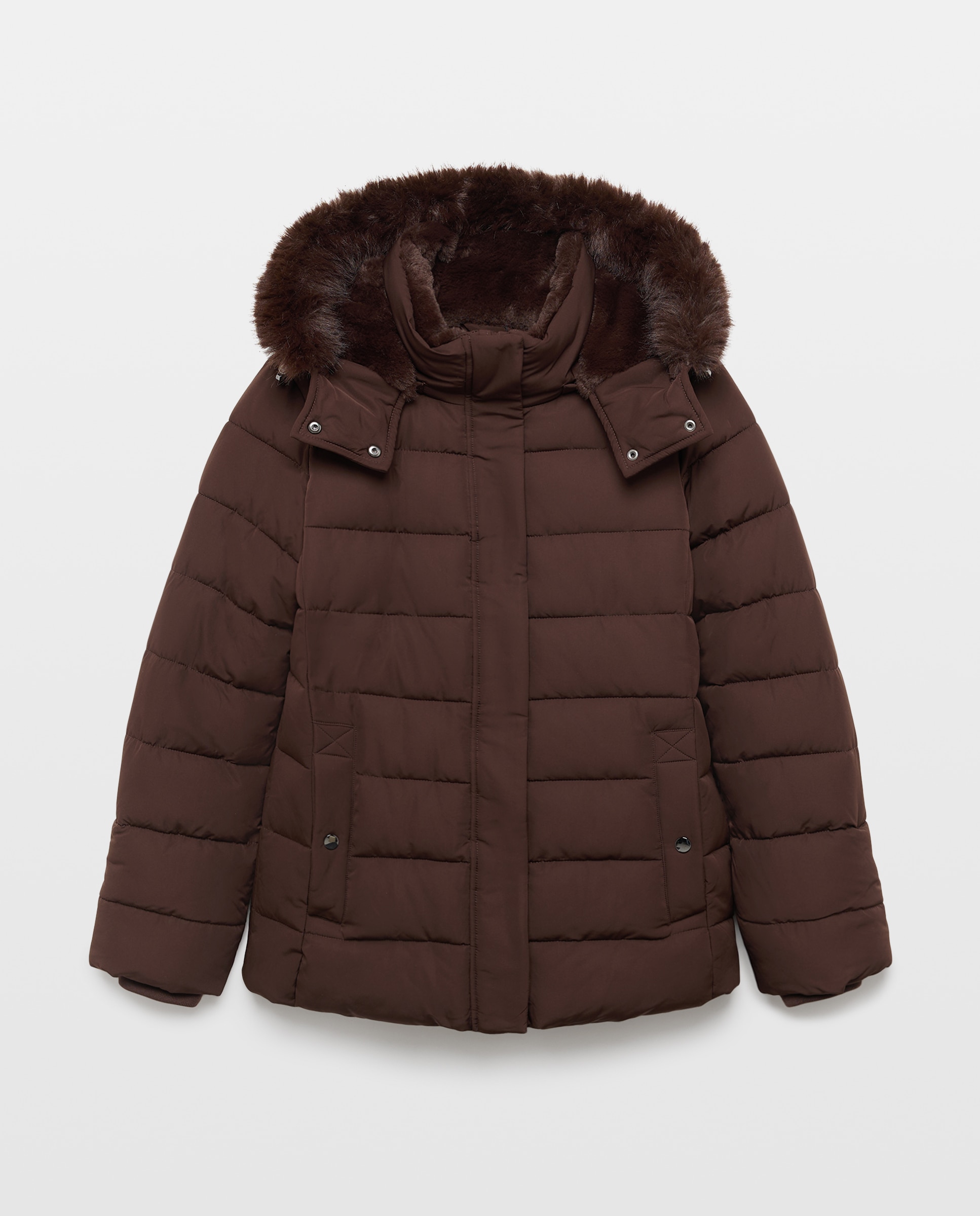 Imagen 4 de Abrigo acolchado capucha pelo - Easy Wear - Chocolate Chocolate
