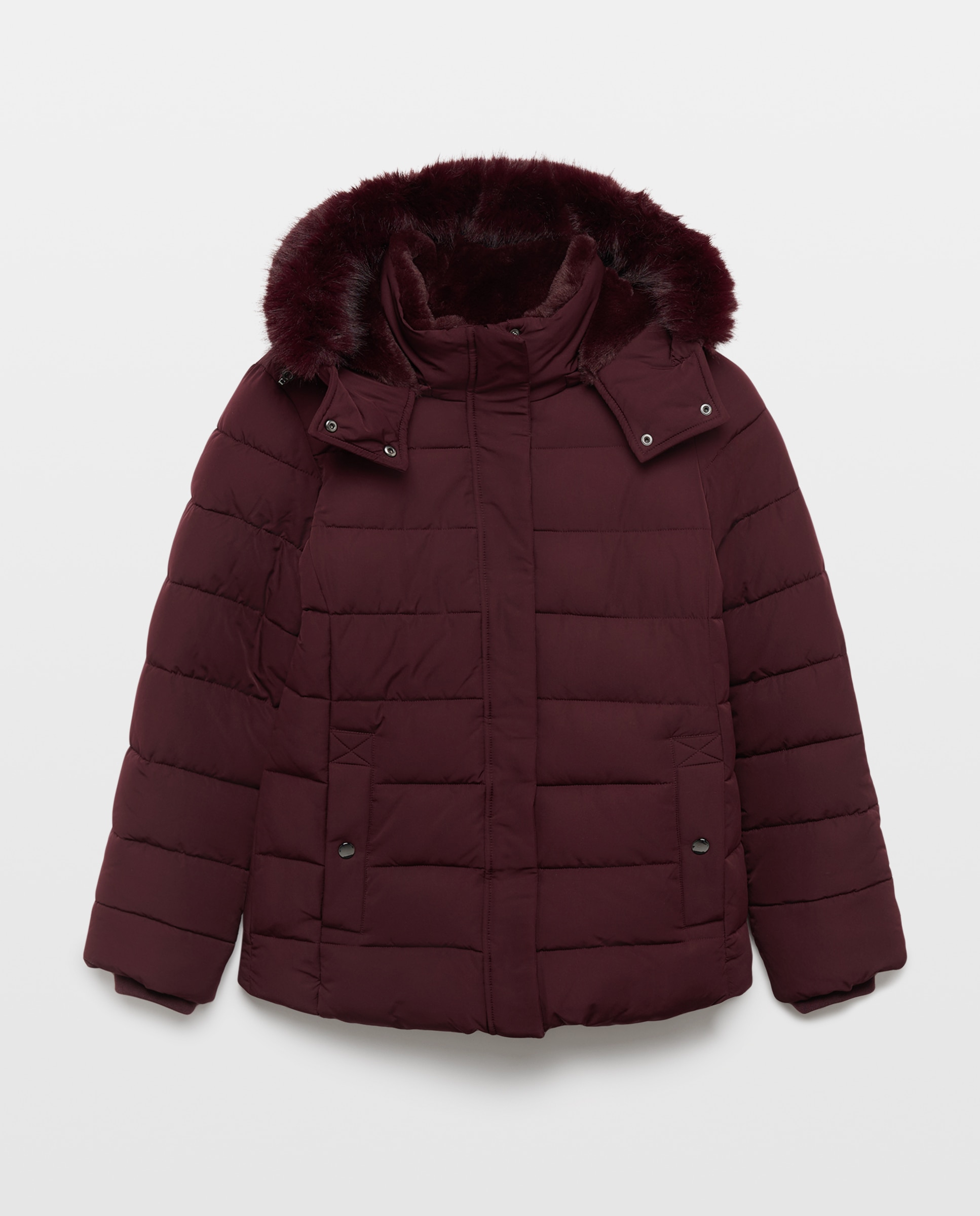 Imagen 5 de Abrigo acolchado capucha pelo - Easy Wear - Burdeos Burdeos