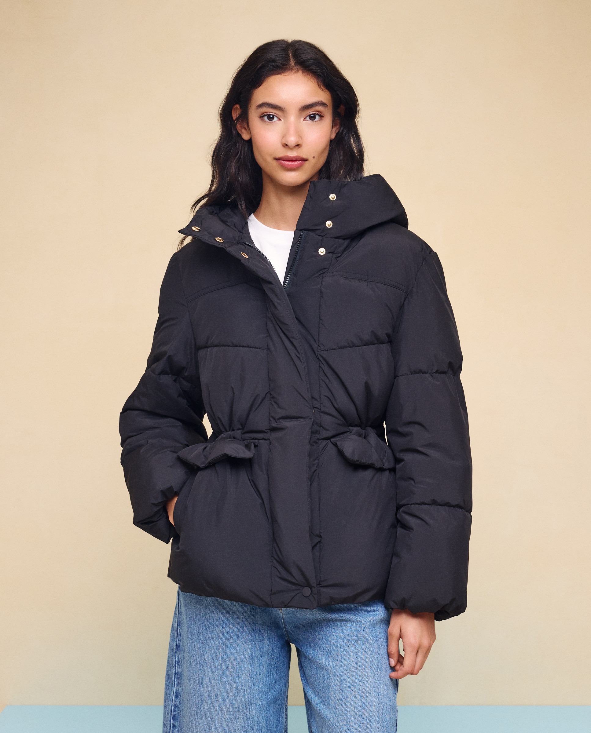 Imagen 2 de Abrigo acolchado de mujer con capucha - Easy Wear - Negro Negro