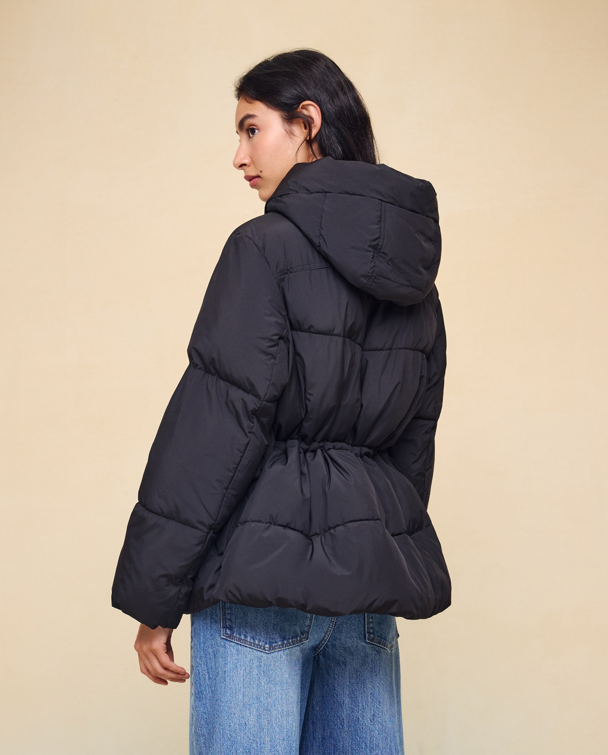 Imagen 3 de Abrigo acolchado de mujer con capucha - Easy Wear - Negro Negro