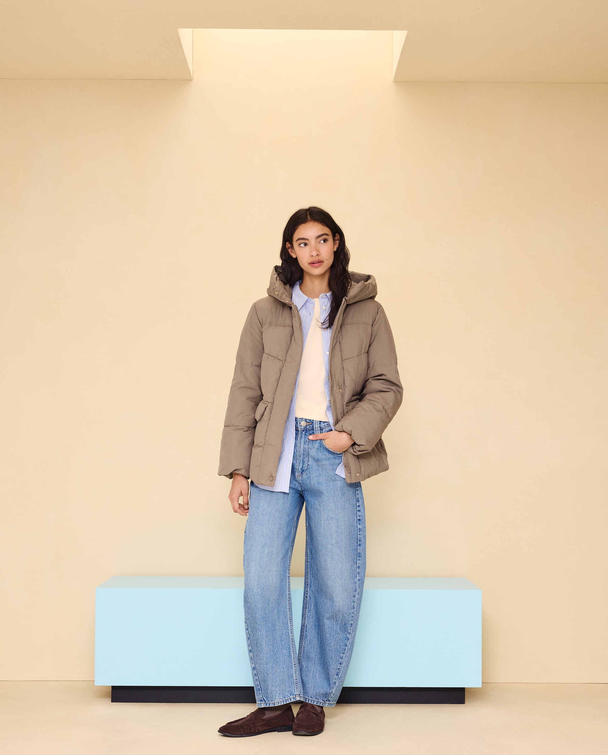 Imagen 1 de Abrigo acolchado de mujer con capucha - Easy Wear - 520 Kaki 520 Kaki