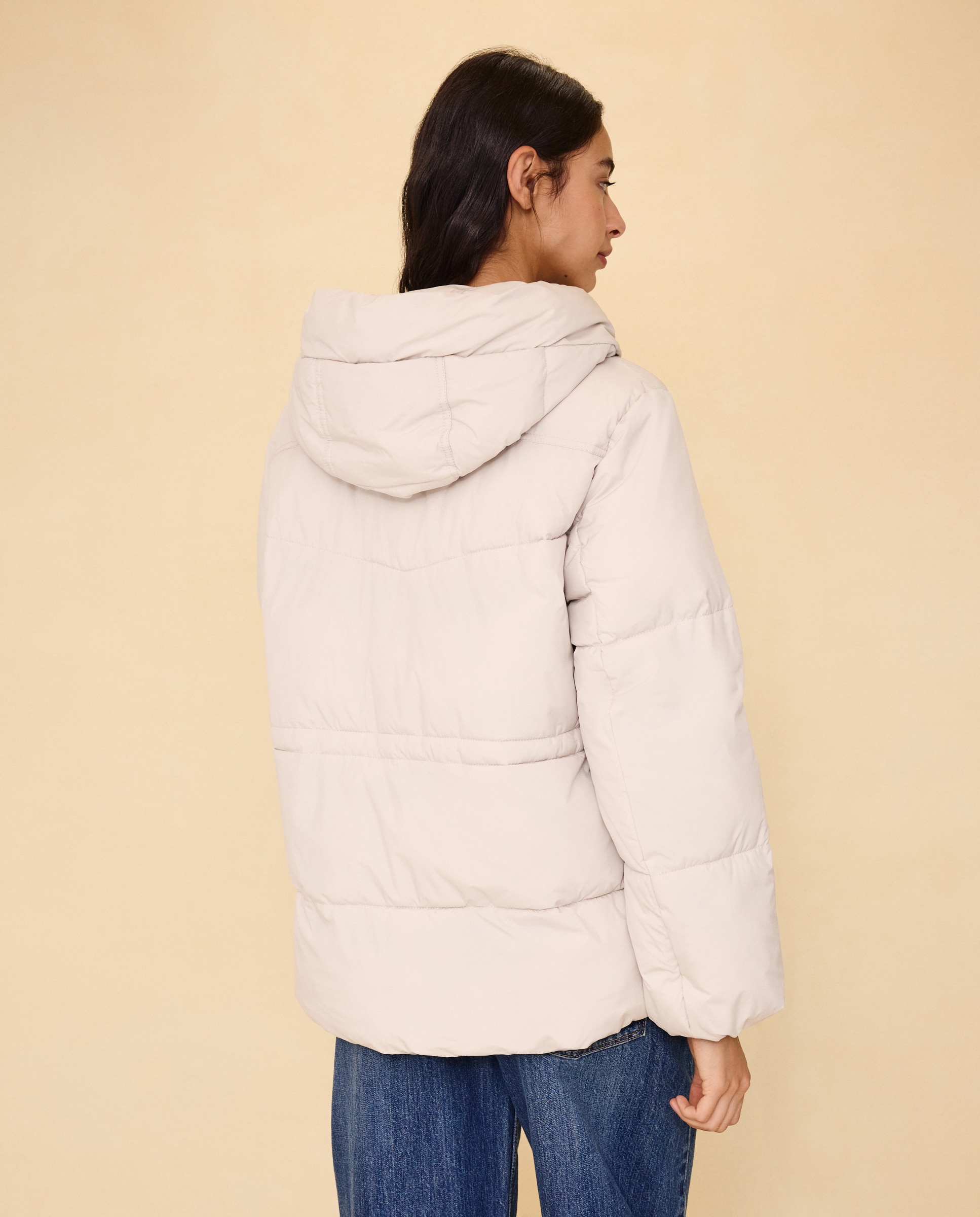 Imagen 3 de Abrigo acolchado de mujer con capucha - Easy Wear - Rice paper Rice paper
