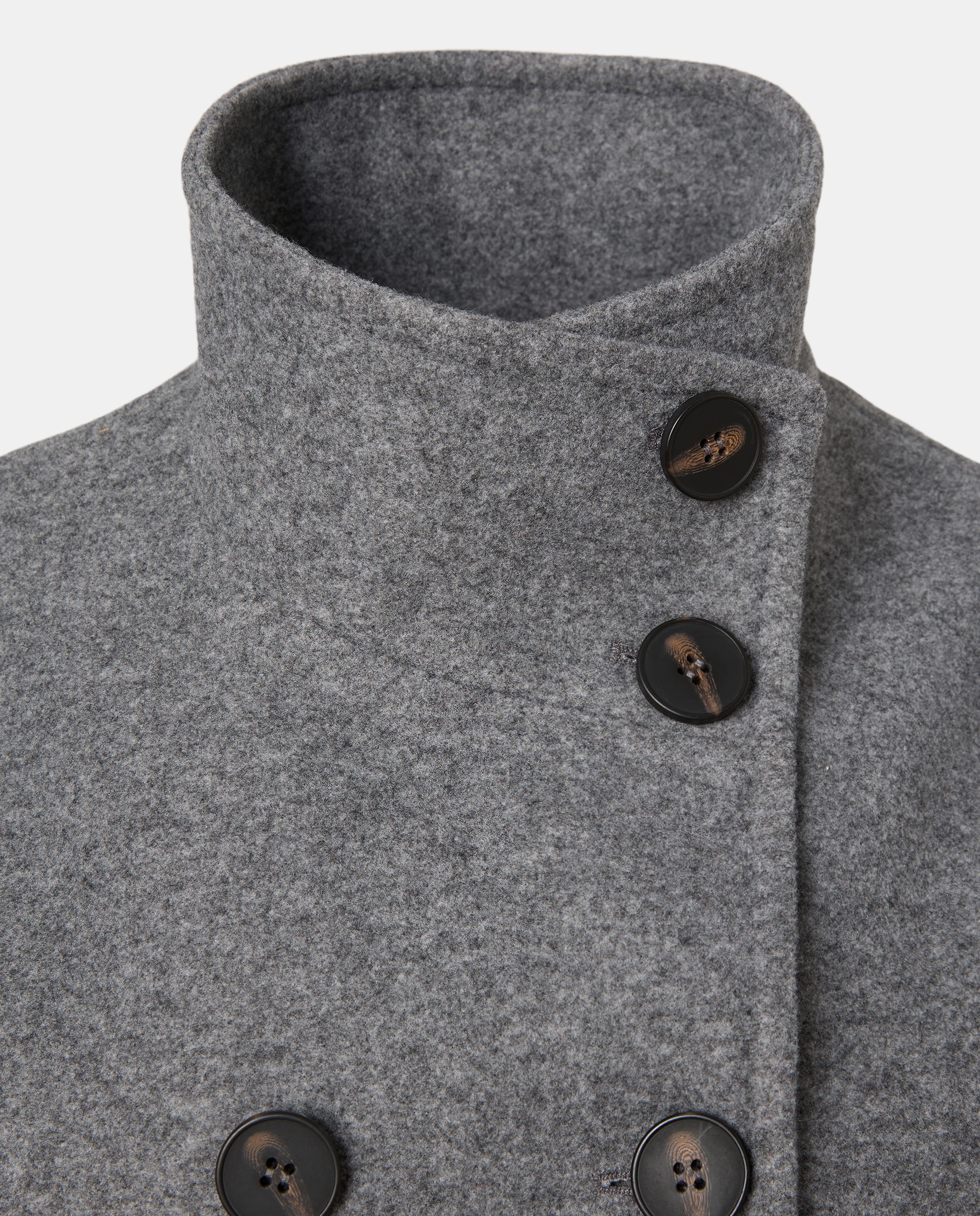 Casacão Liso com Gola Chaminé 820 Cinzento Médio-6