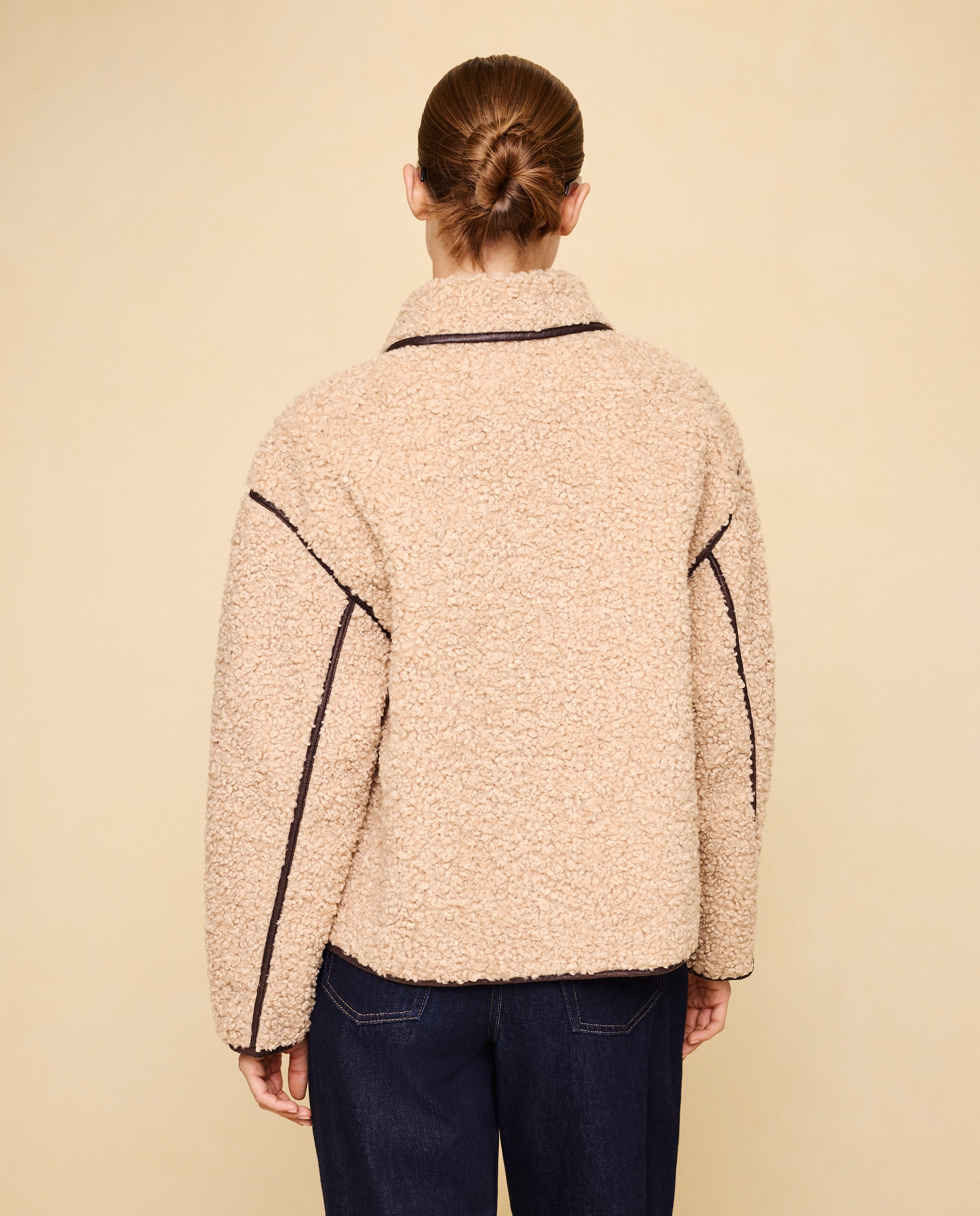 Chaquetón de mujer borreguillo - Easy Wear - Beige Beige-3